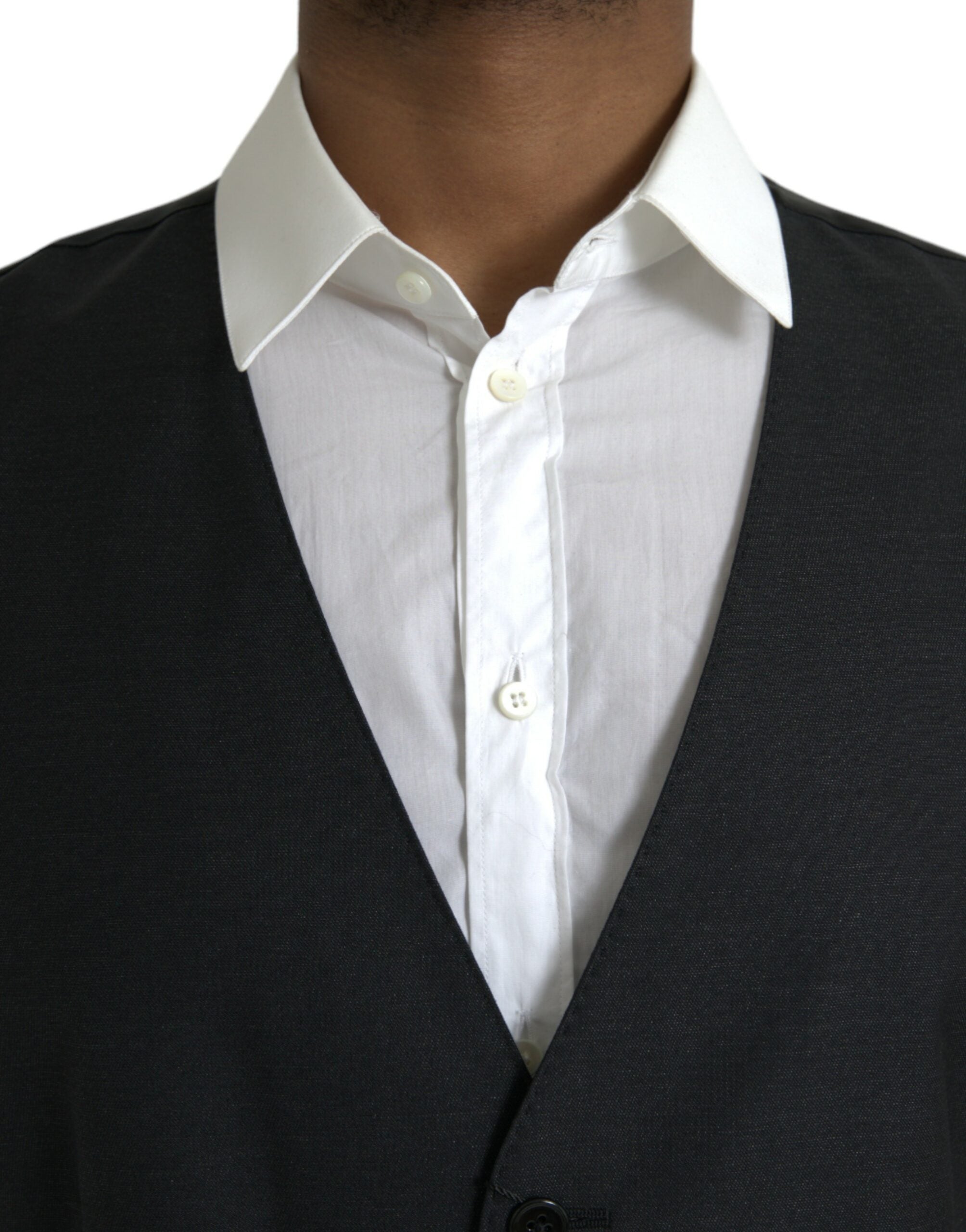 Black Wool Waistcoat Dress Formal Vest - ventzia