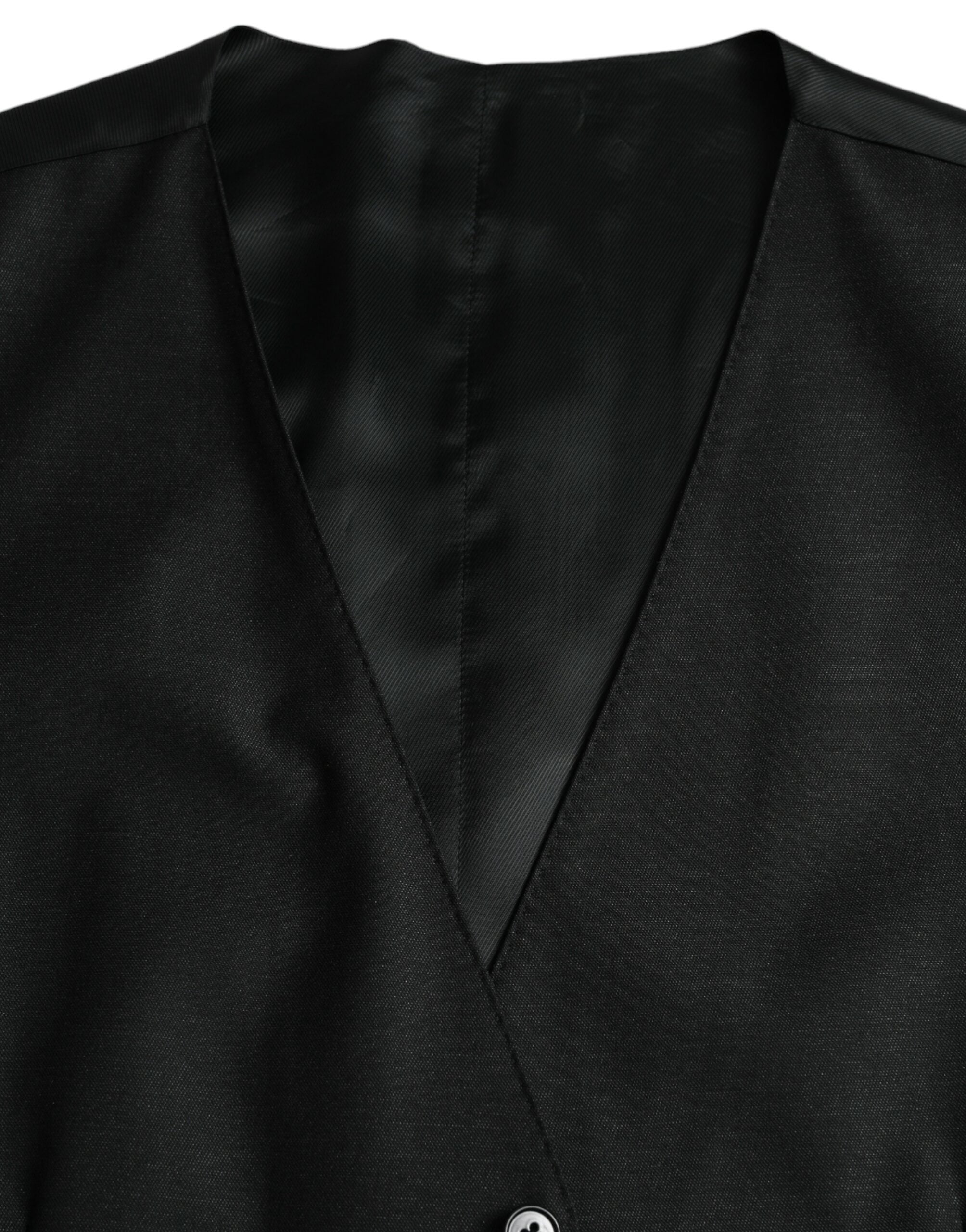 Black Wool Waistcoat Dress Formal Vest - ventzia