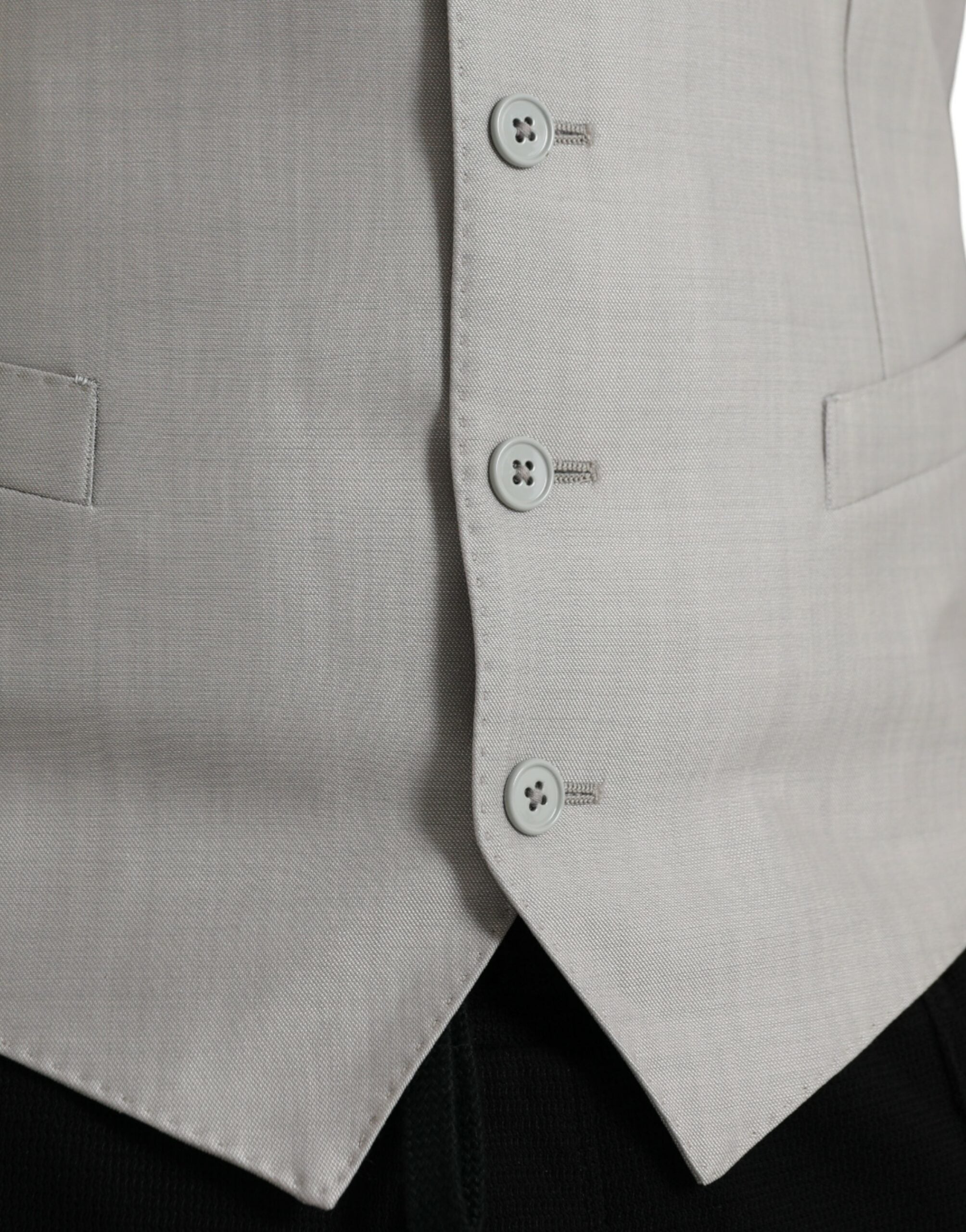 Light Gray Wool Formal Dress Waistcoat Vest - ventzia