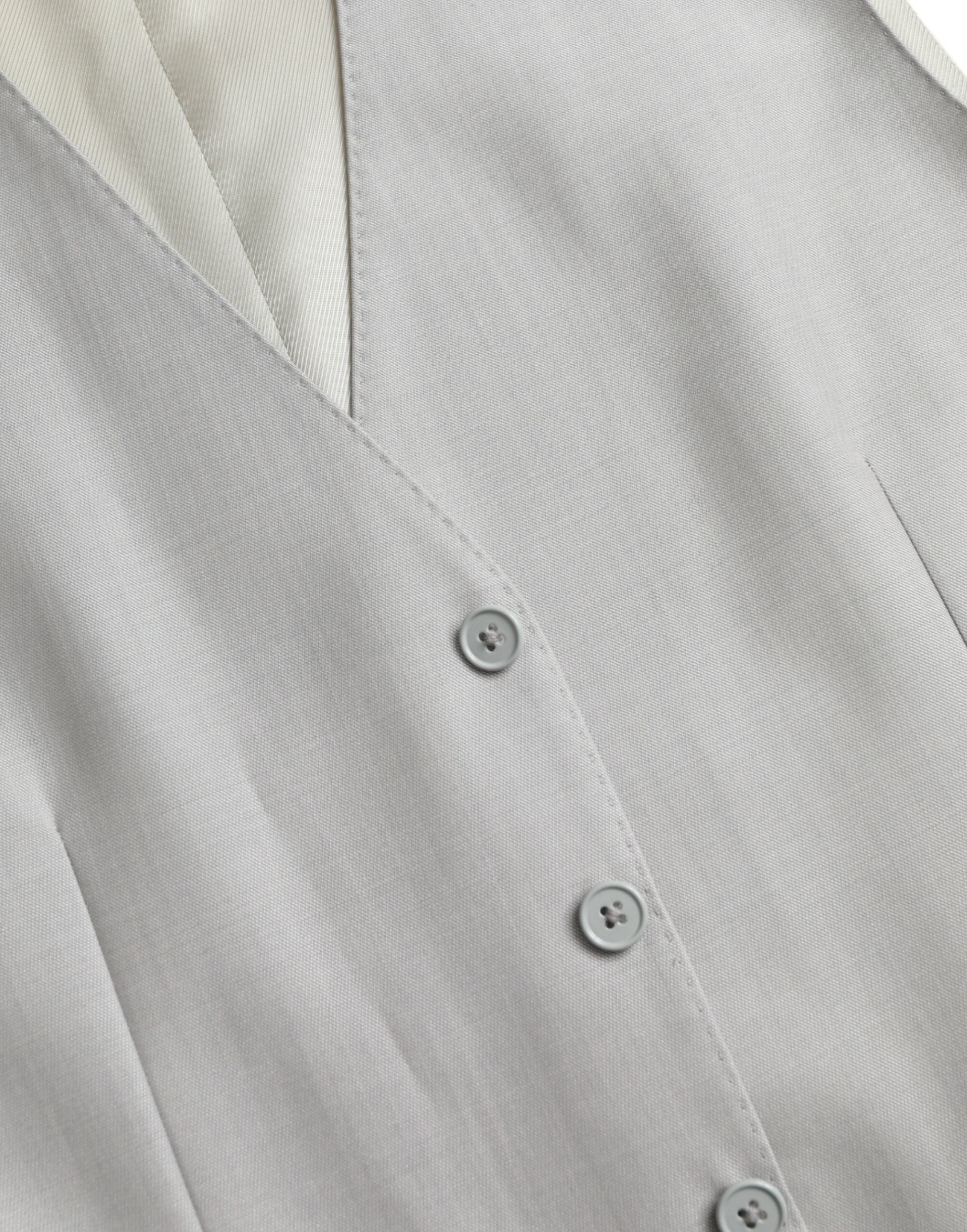 Light Gray Wool Formal Dress Waistcoat Vest - ventzia