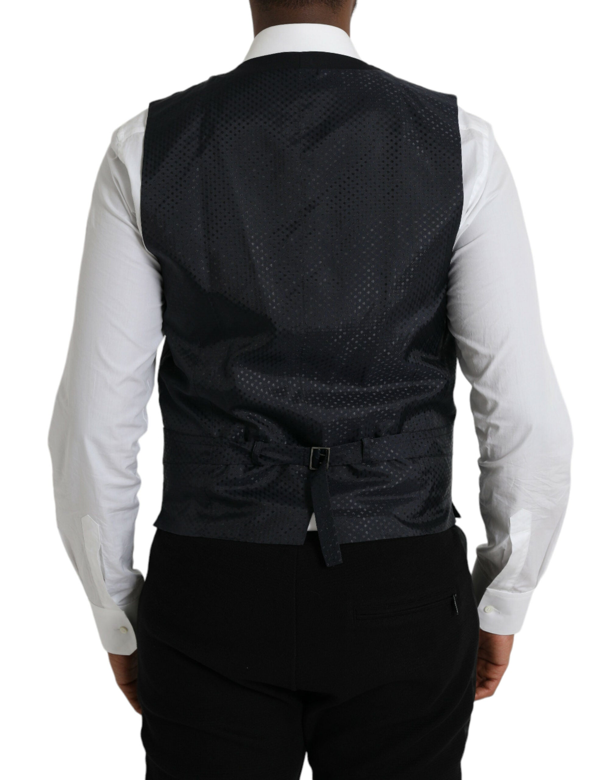 Black Wool Waistcoat Dress Formal Vest - ventzia