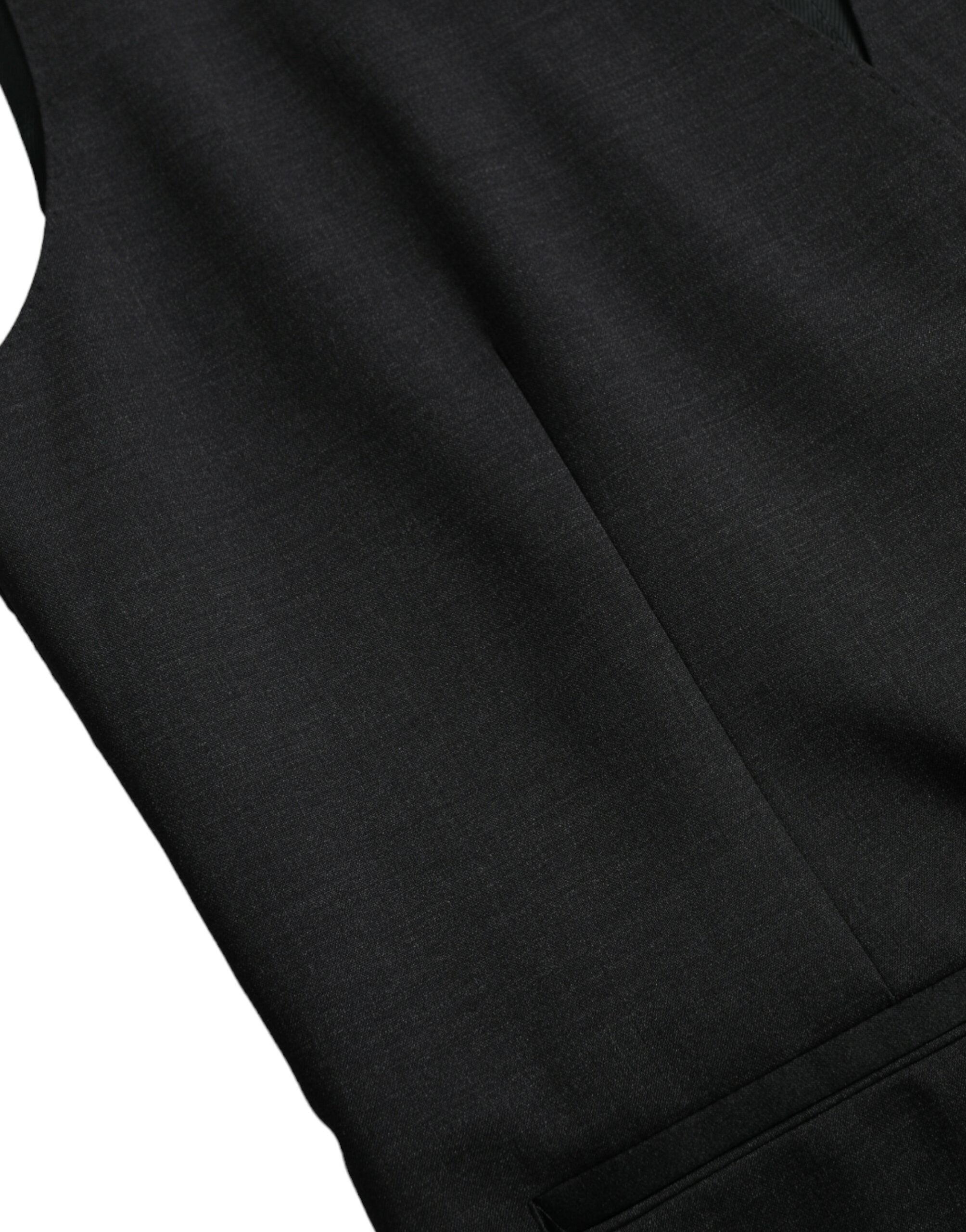 Black Cotton Waistcoat Dress Formal Vest - ventzia