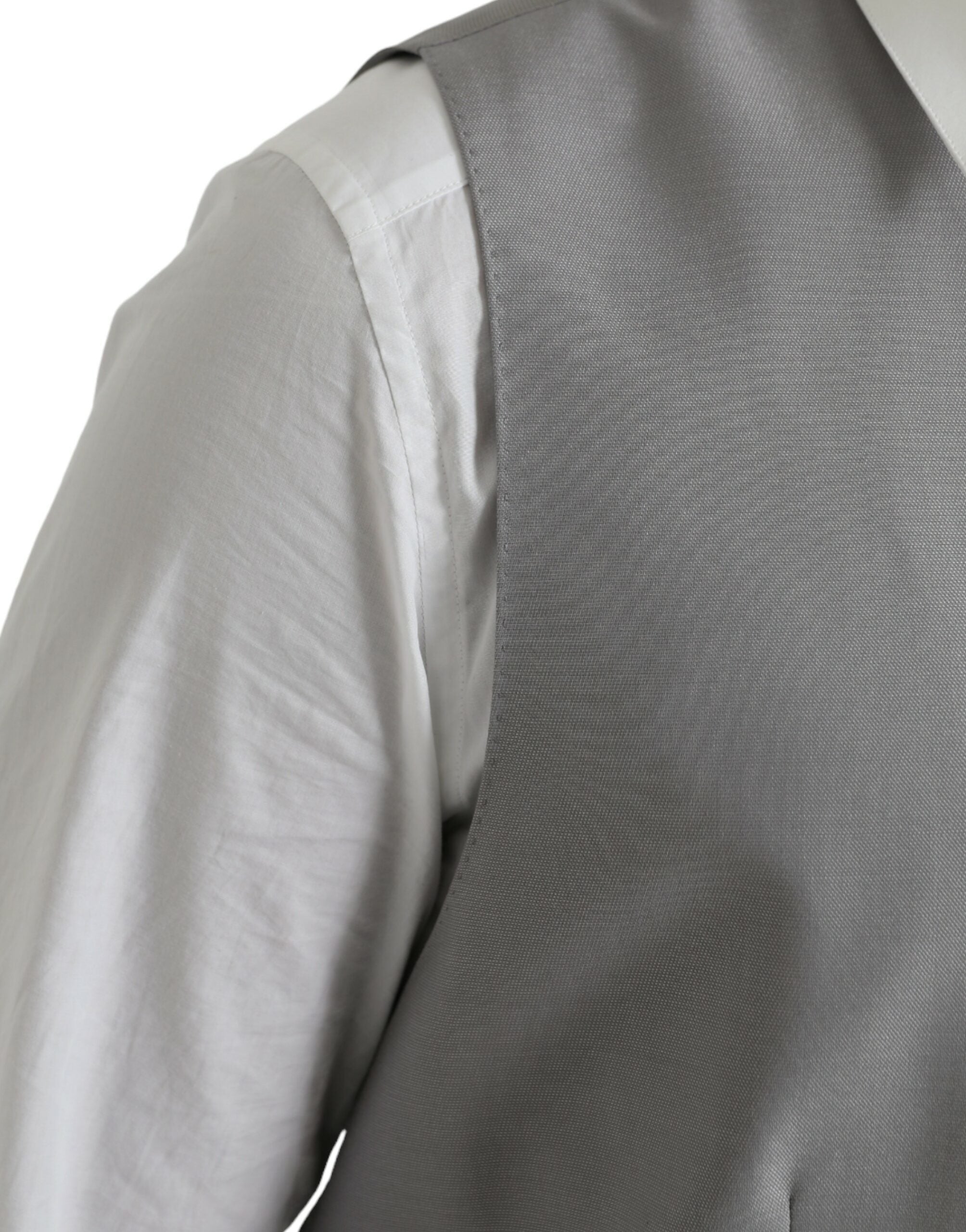 Light Gray Wool Formal Dress Waistcoat Vest - ventzia