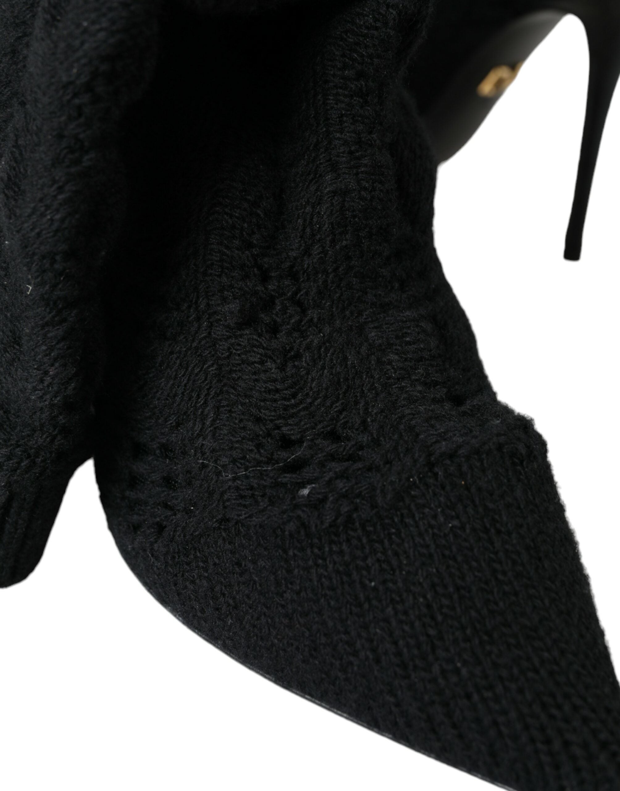 Black Stiletto Heels Mid Calf Boots Shoes - ventzia