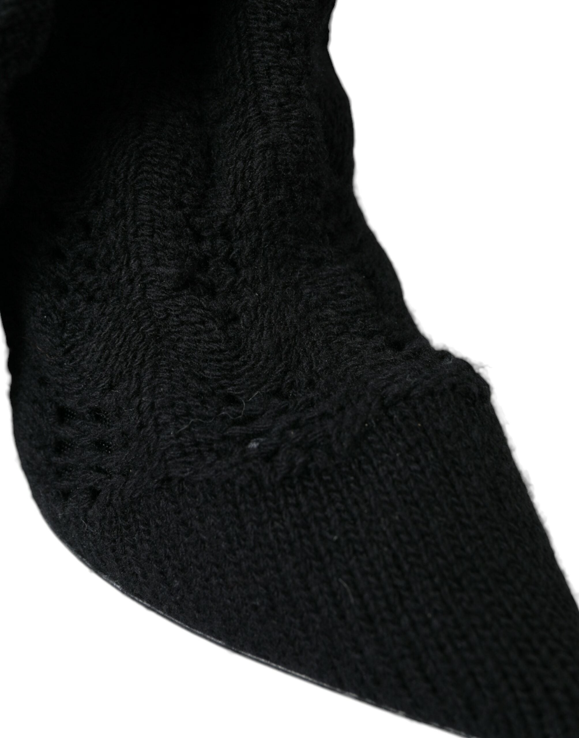 Black Stiletto Heels Mid Calf Boots Shoes - ventzia