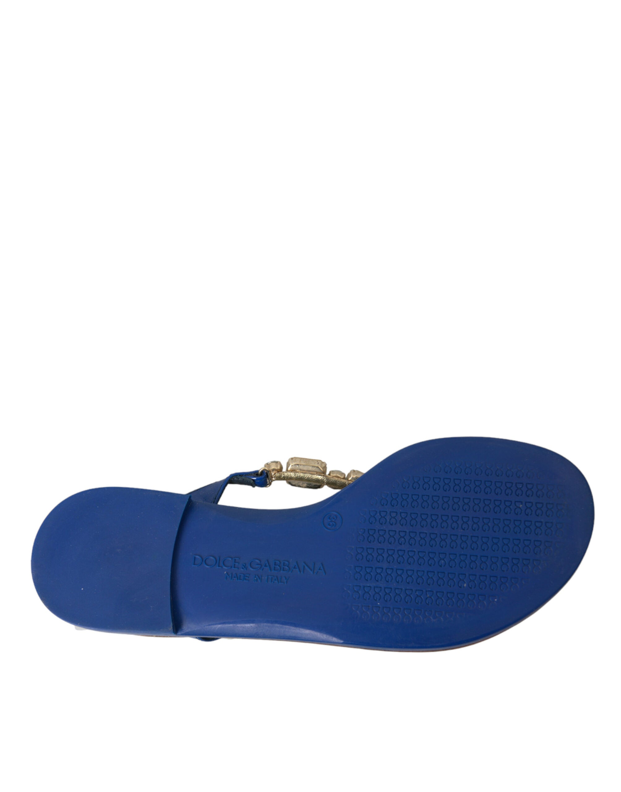 Blue Crystal Calf Leather Beachwear Shoes - ventzia