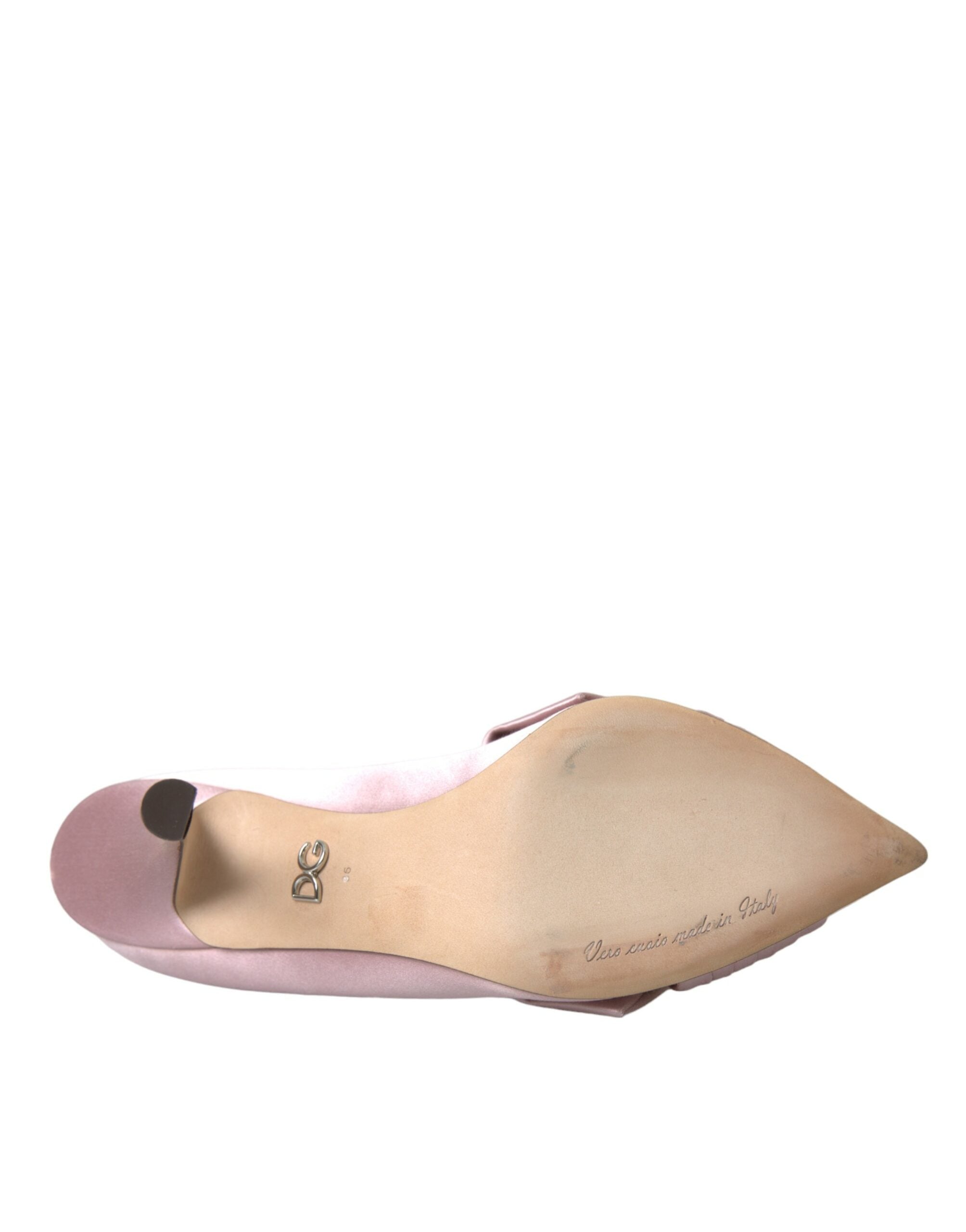 Pink Satin Crystal High Heels Pumps Shoes - ventzia