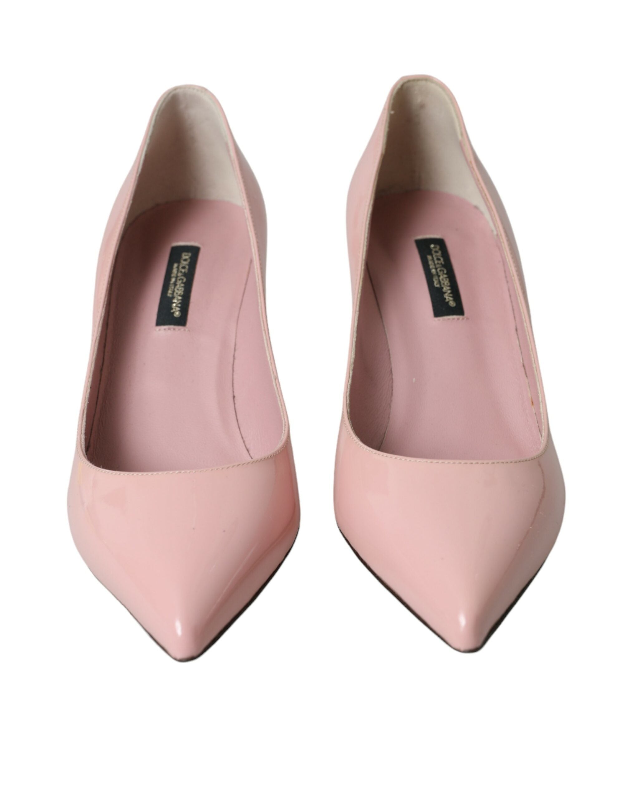 Light Pink Patent Leather Heels Pumps Shoes - ventzia