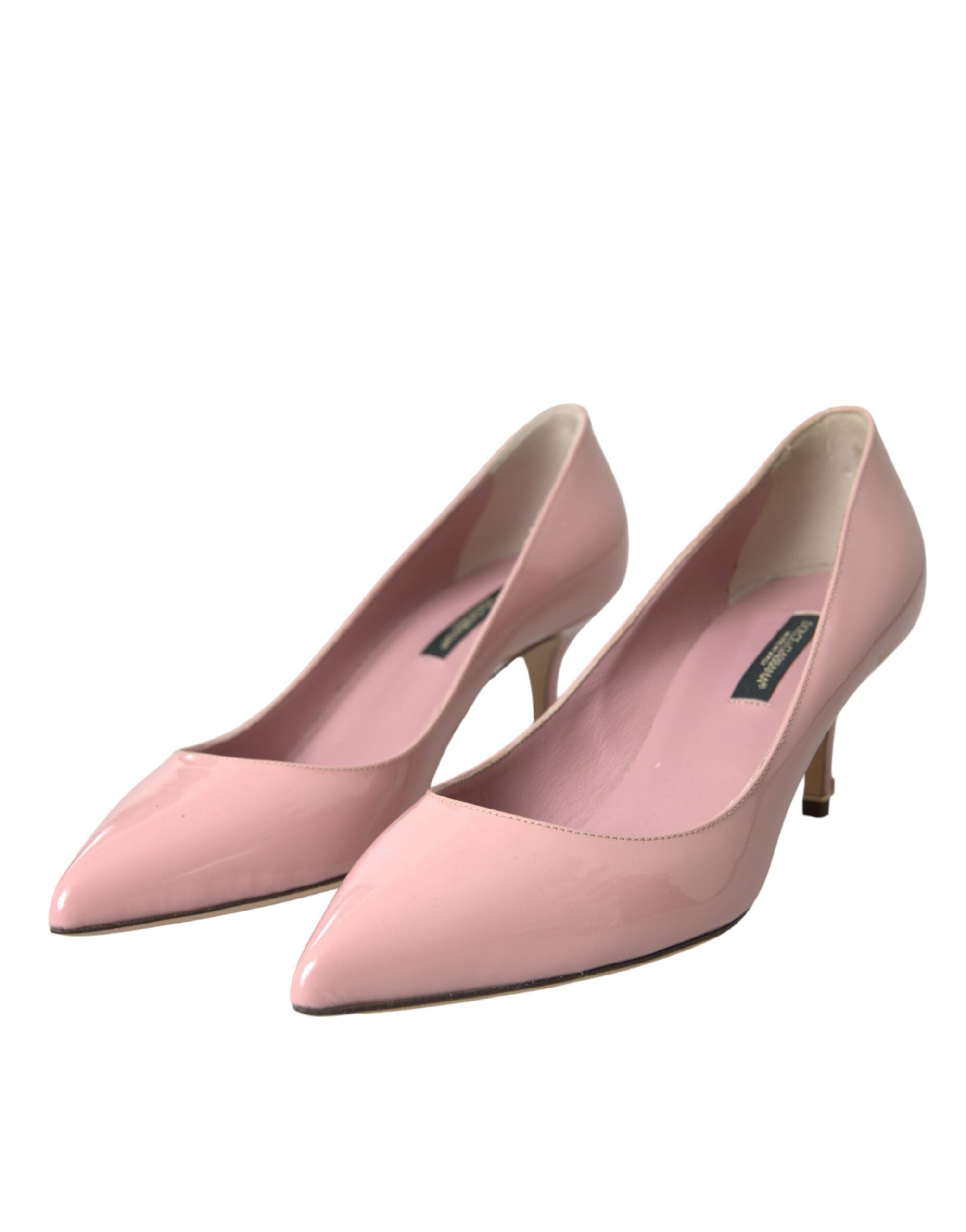 Light Pink Patent Leather Heels Pumps Shoes - ventzia