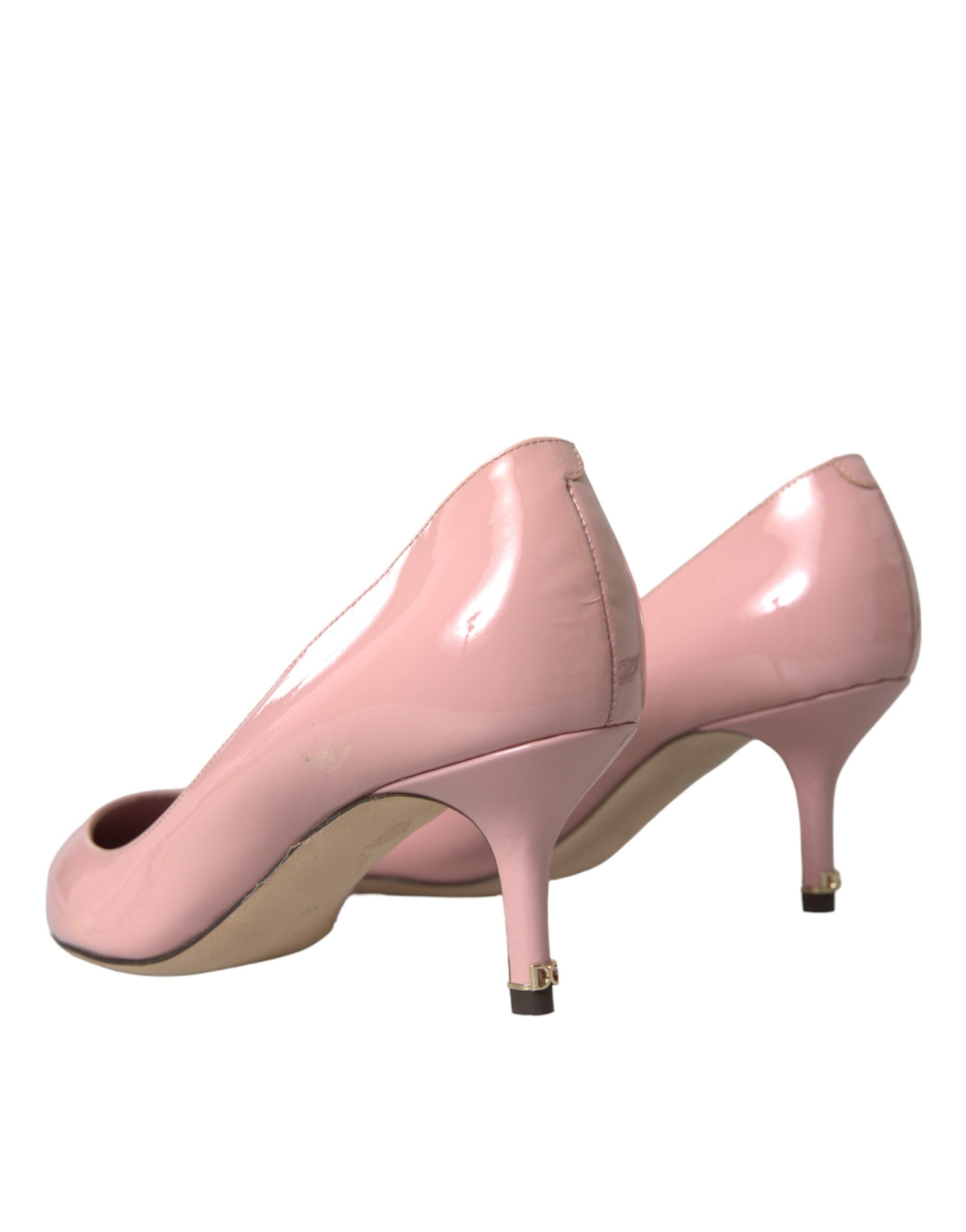 Light Pink Patent Leather Heels Pumps Shoes - ventzia