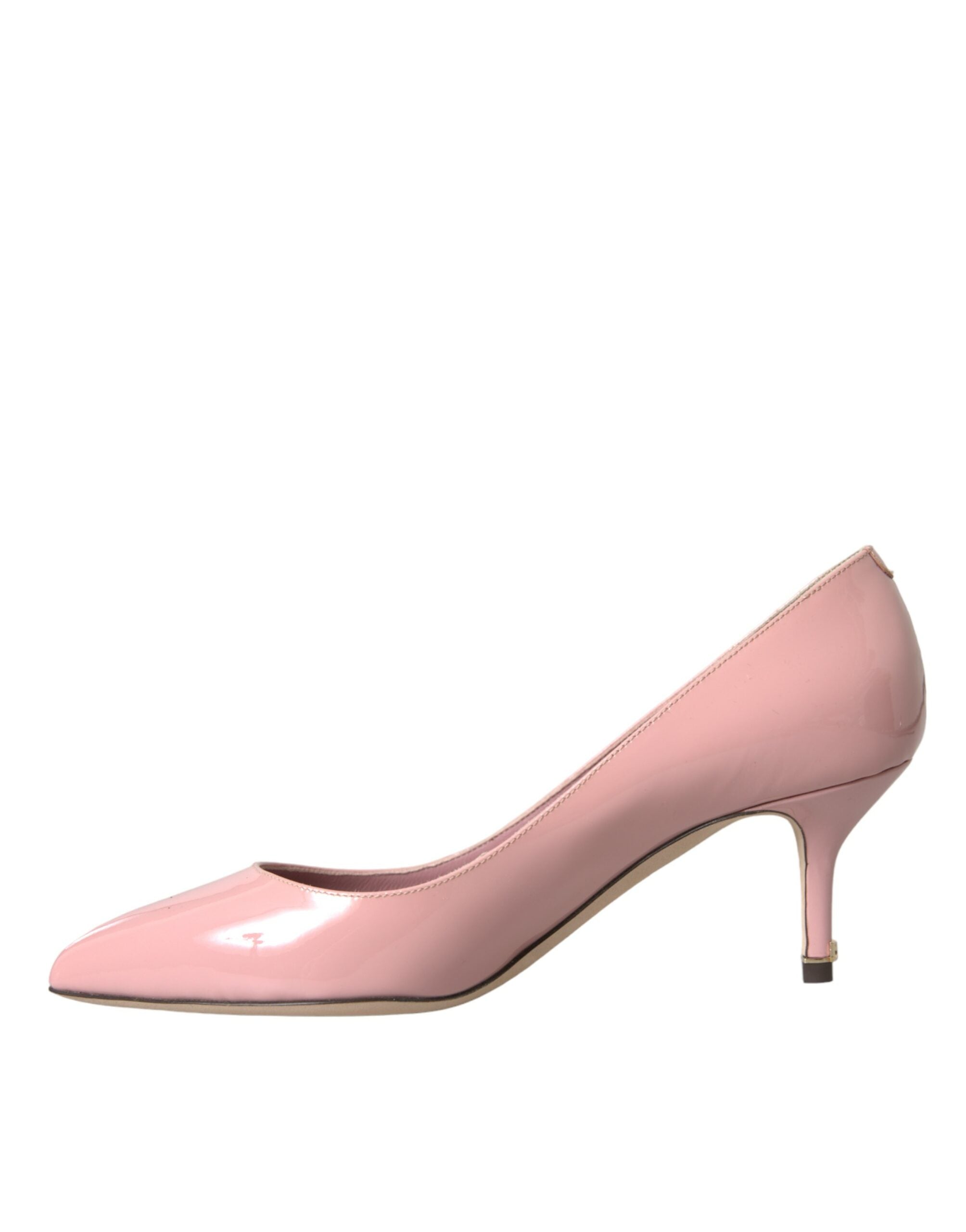 Light Pink Patent Leather Heels Pumps Shoes - ventzia