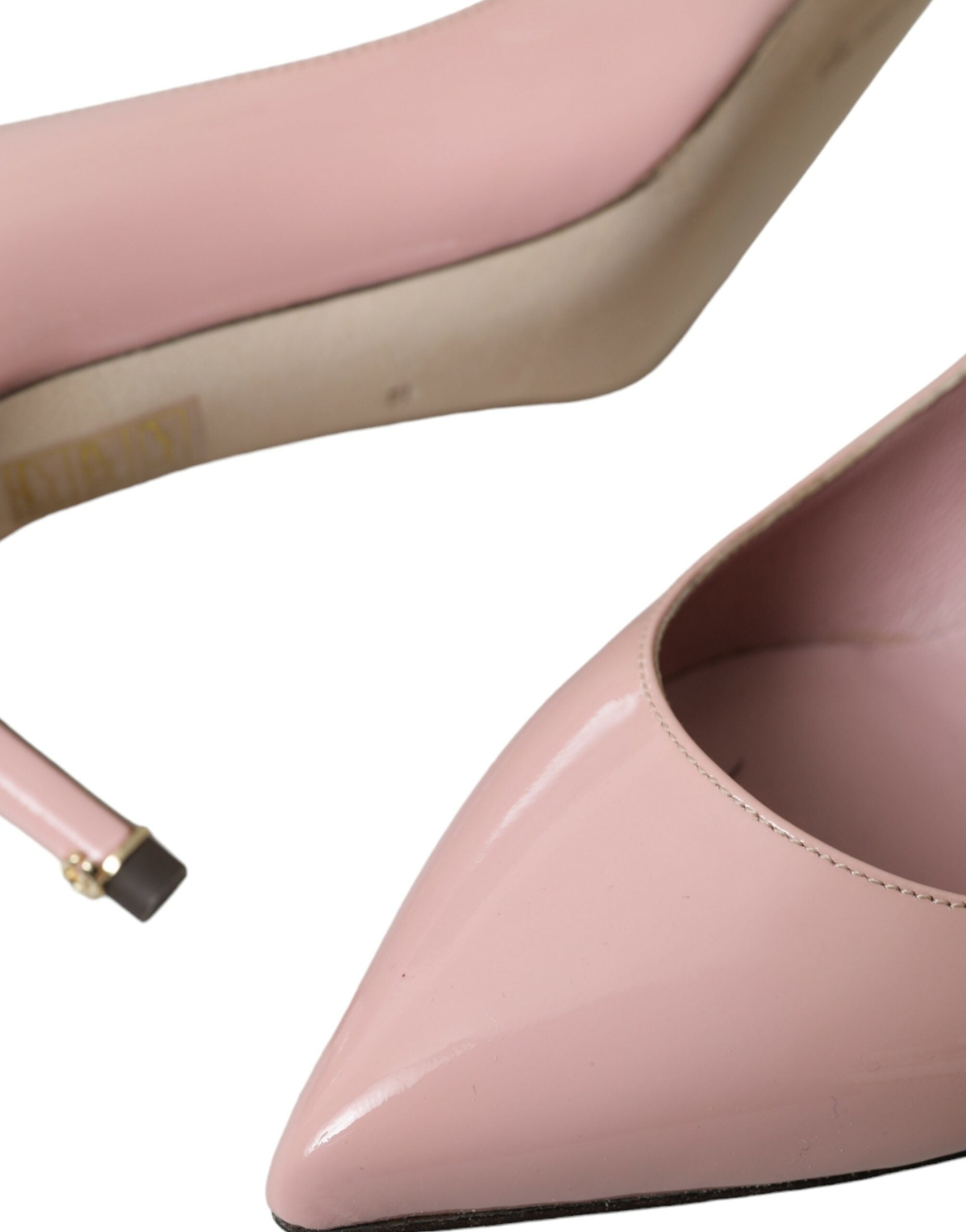 Light Pink Patent Leather Heels Pumps Shoes - ventzia