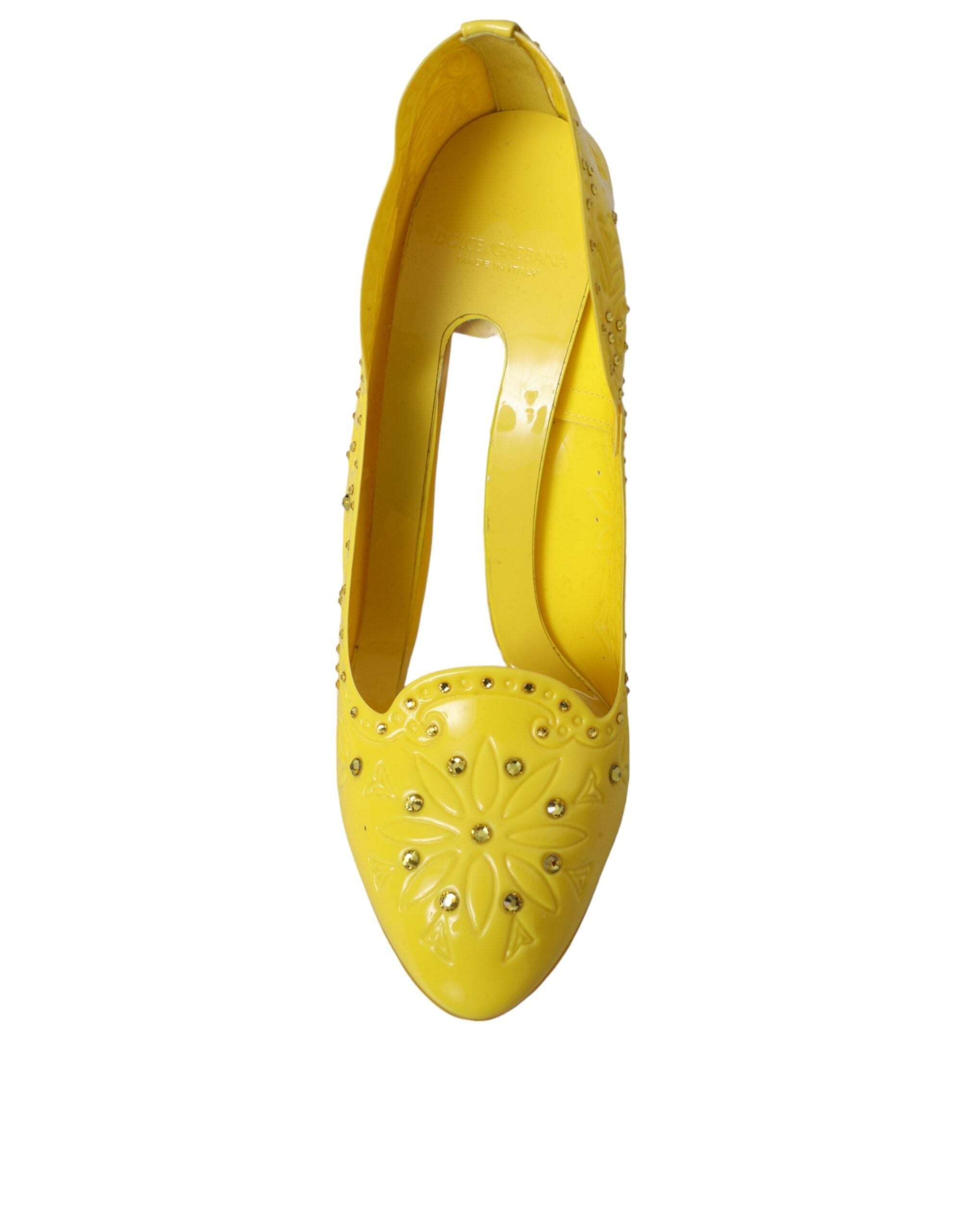 Yellow Crystal CINDERELLA Heels Pumps Shoes - ventzia