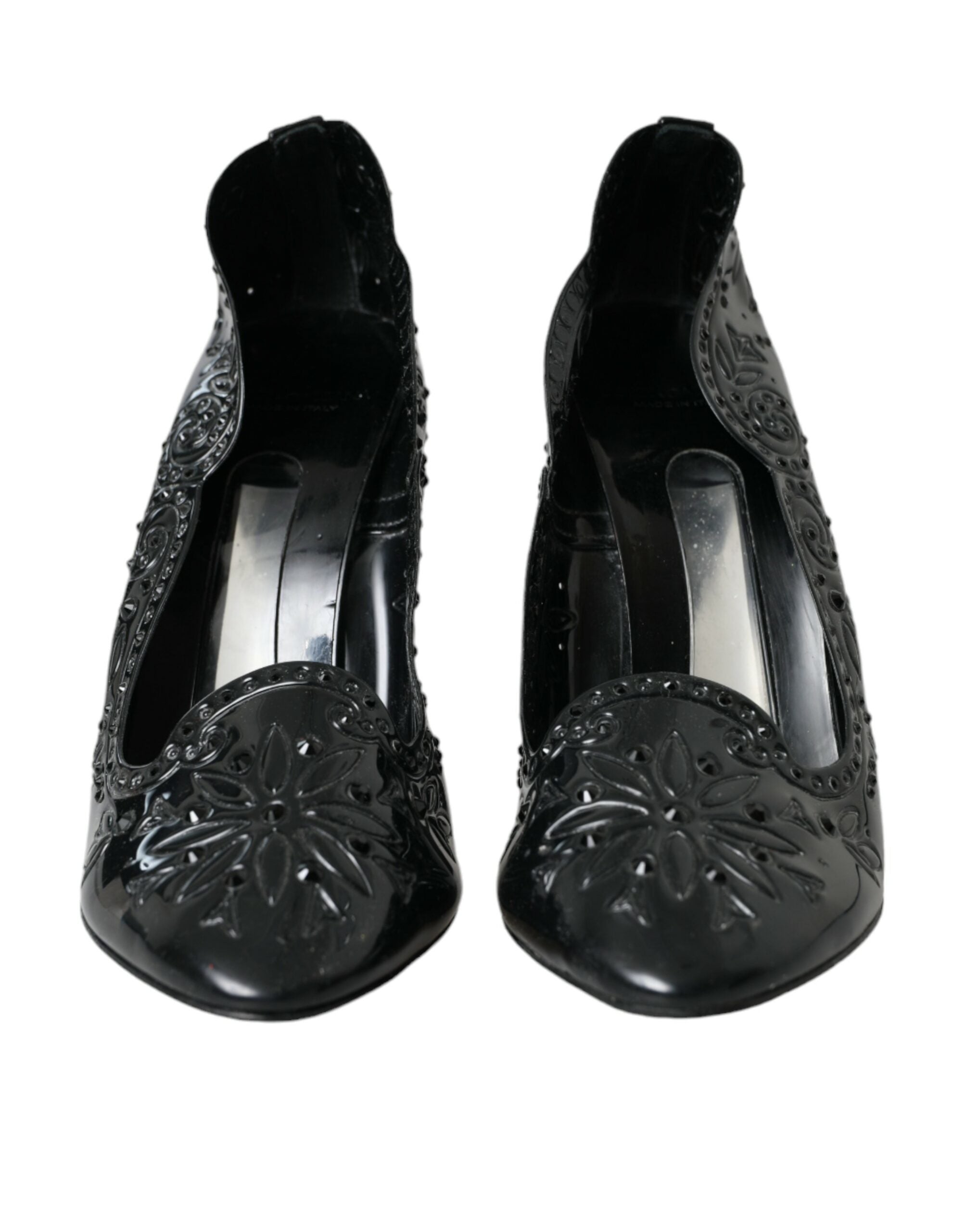 Black Crystal CINDERELLA Heels Pumps Shoes - ventzia