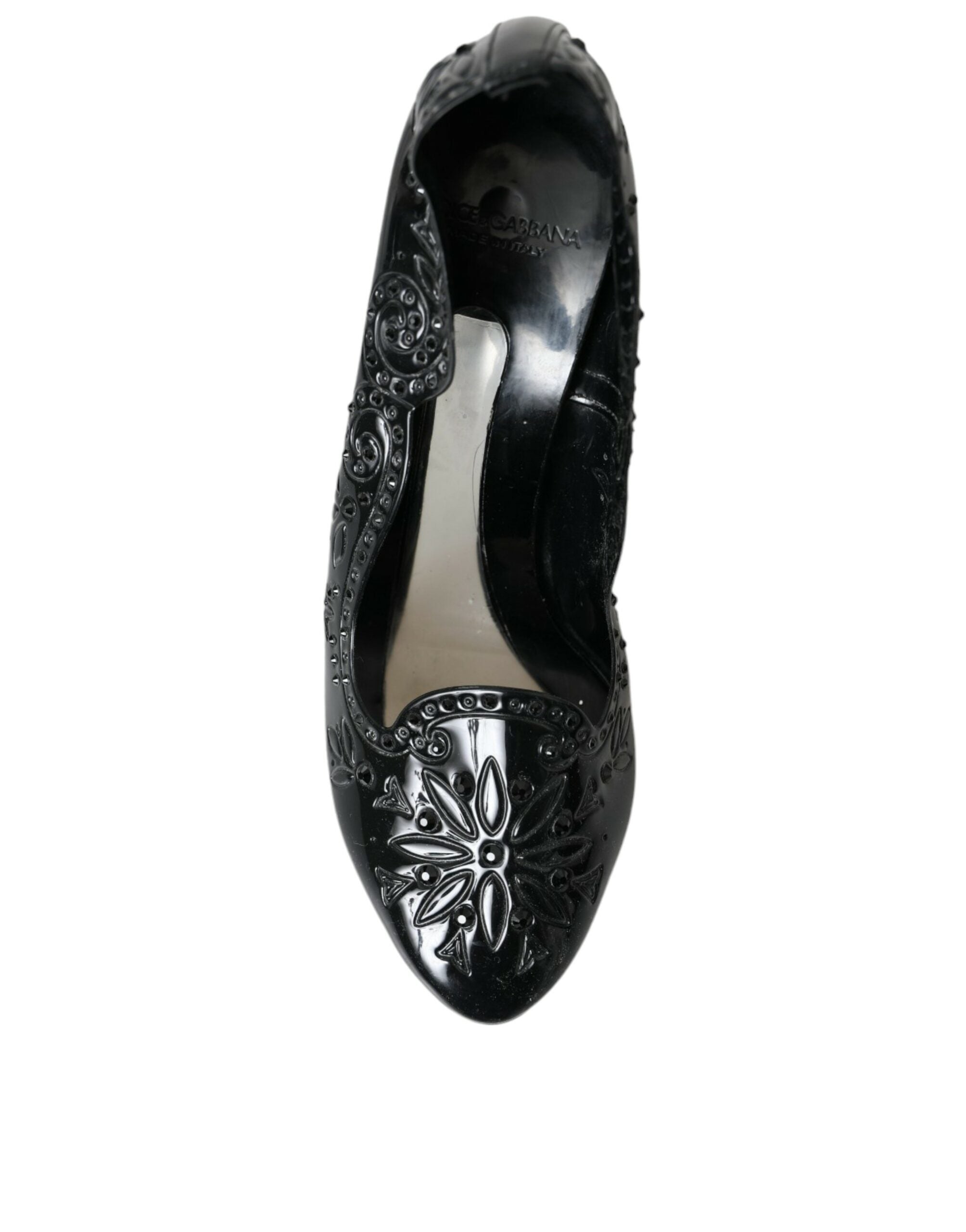 Black Crystal CINDERELLA Heels Pumps Shoes - ventzia