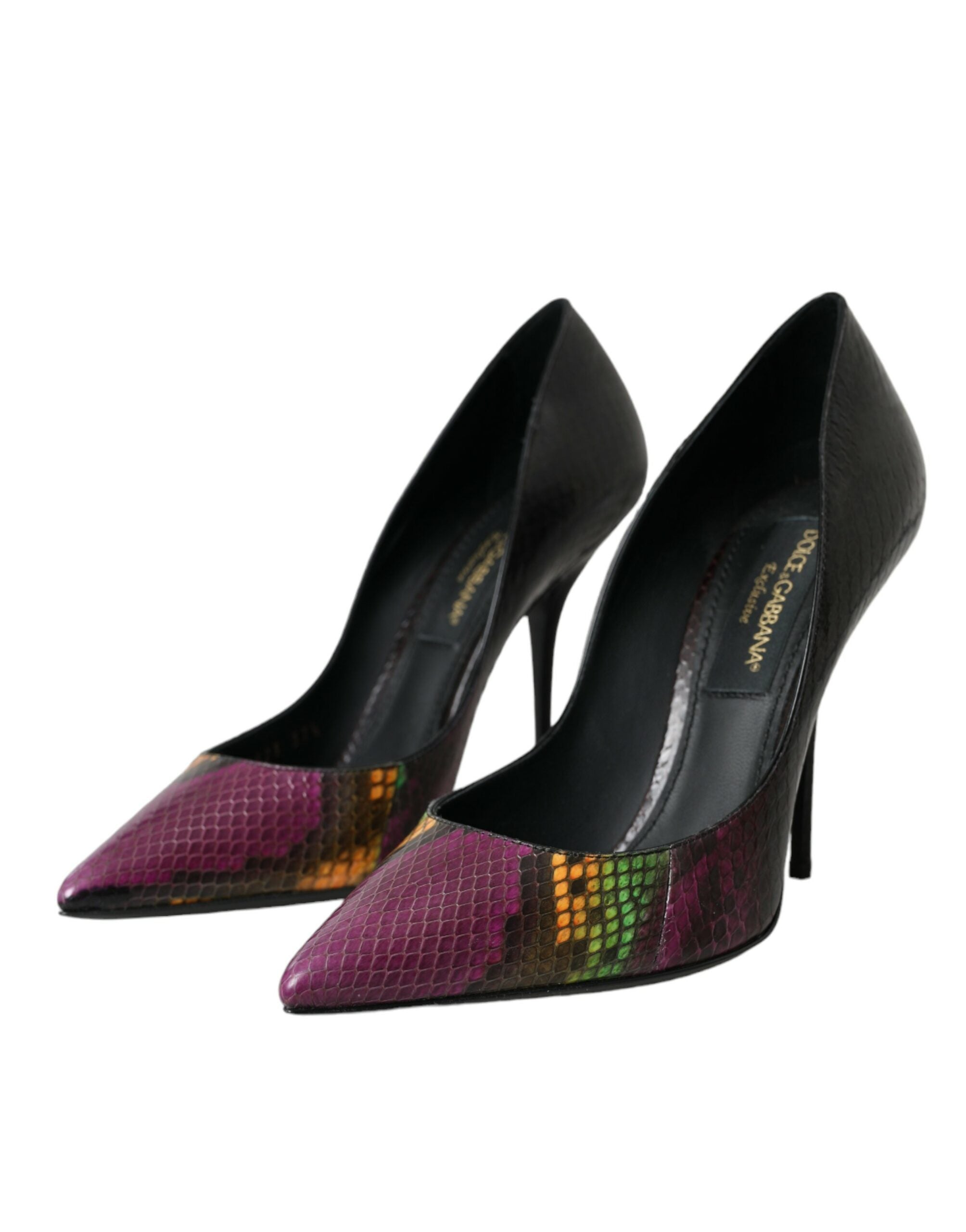 Multicolor Exotic Leather Heels Pumps Shoes - ventzia