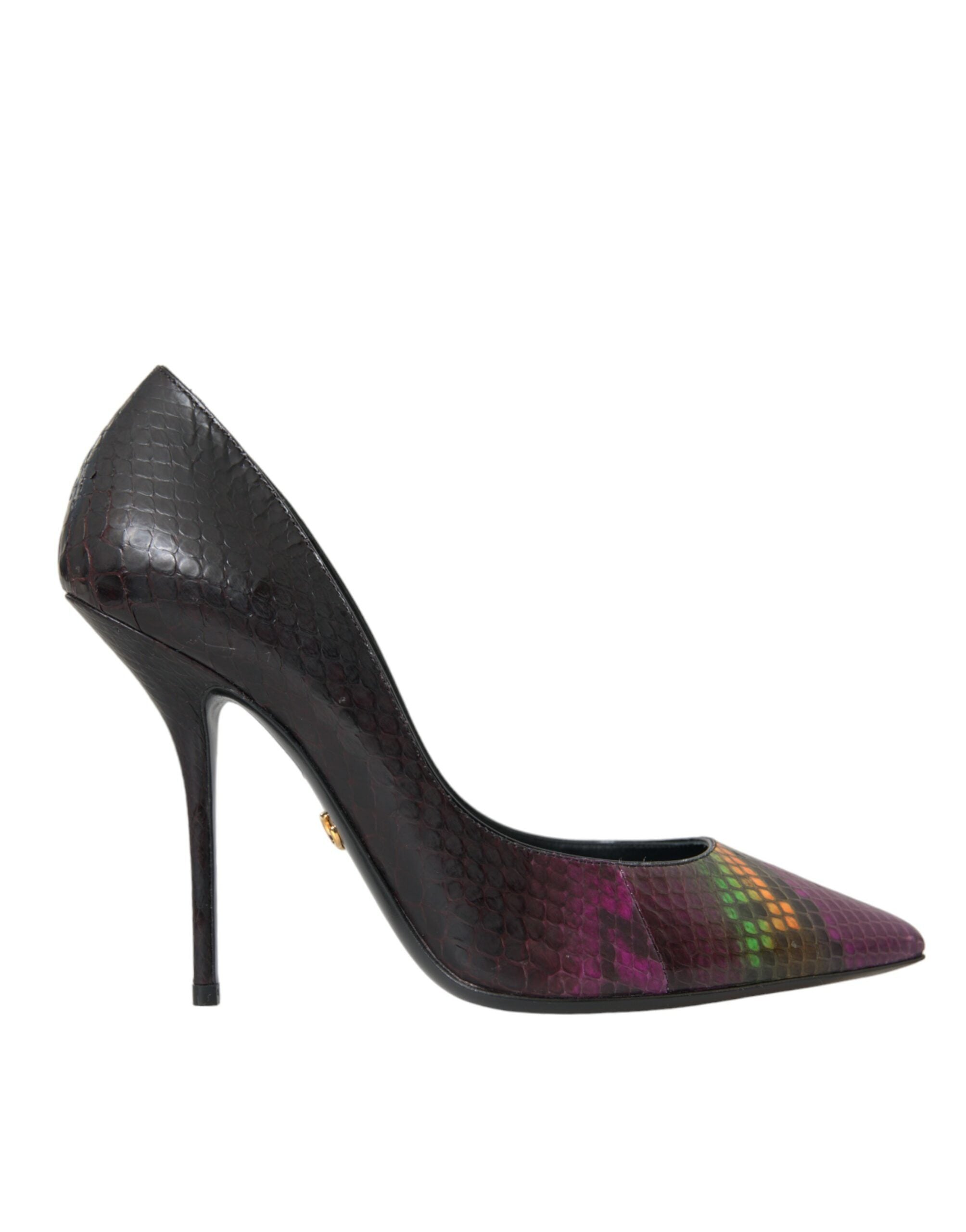 Multicolor Exotic Leather Heels Pumps Shoes - ventzia
