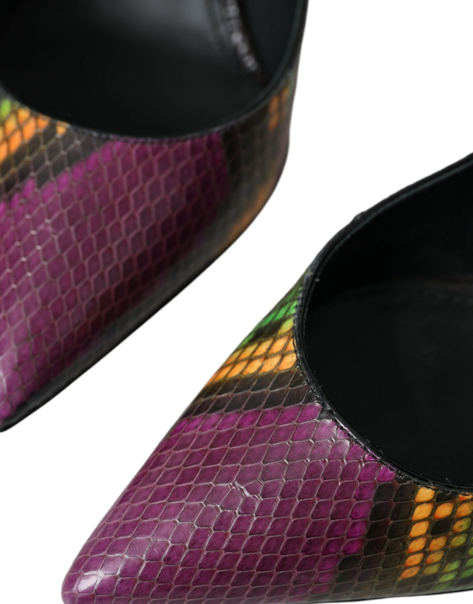 Multicolor Exotic Leather Heels Pumps Shoes - ventzia