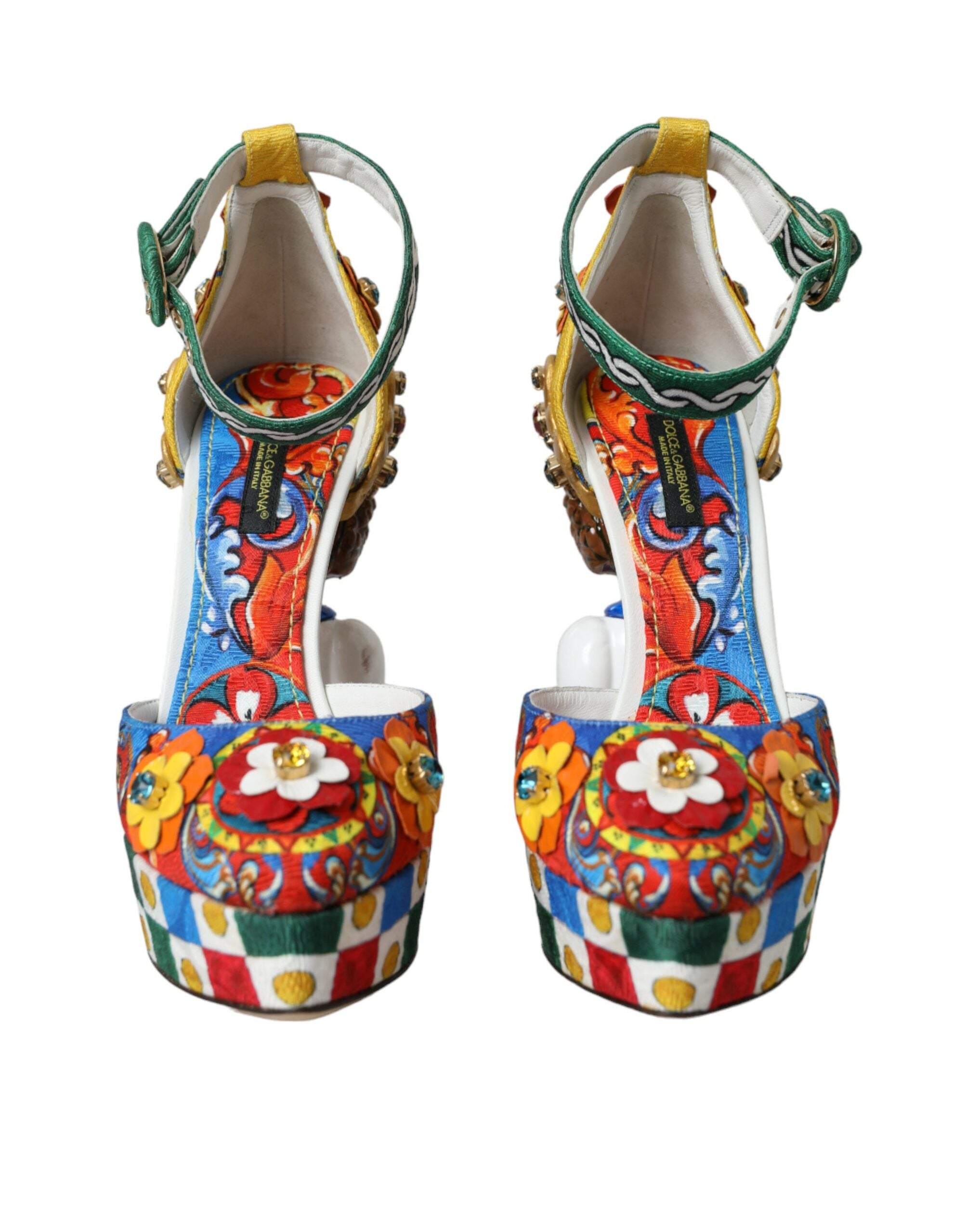 Multicolor Carretto Embellished Sandals Shoes - ventzia