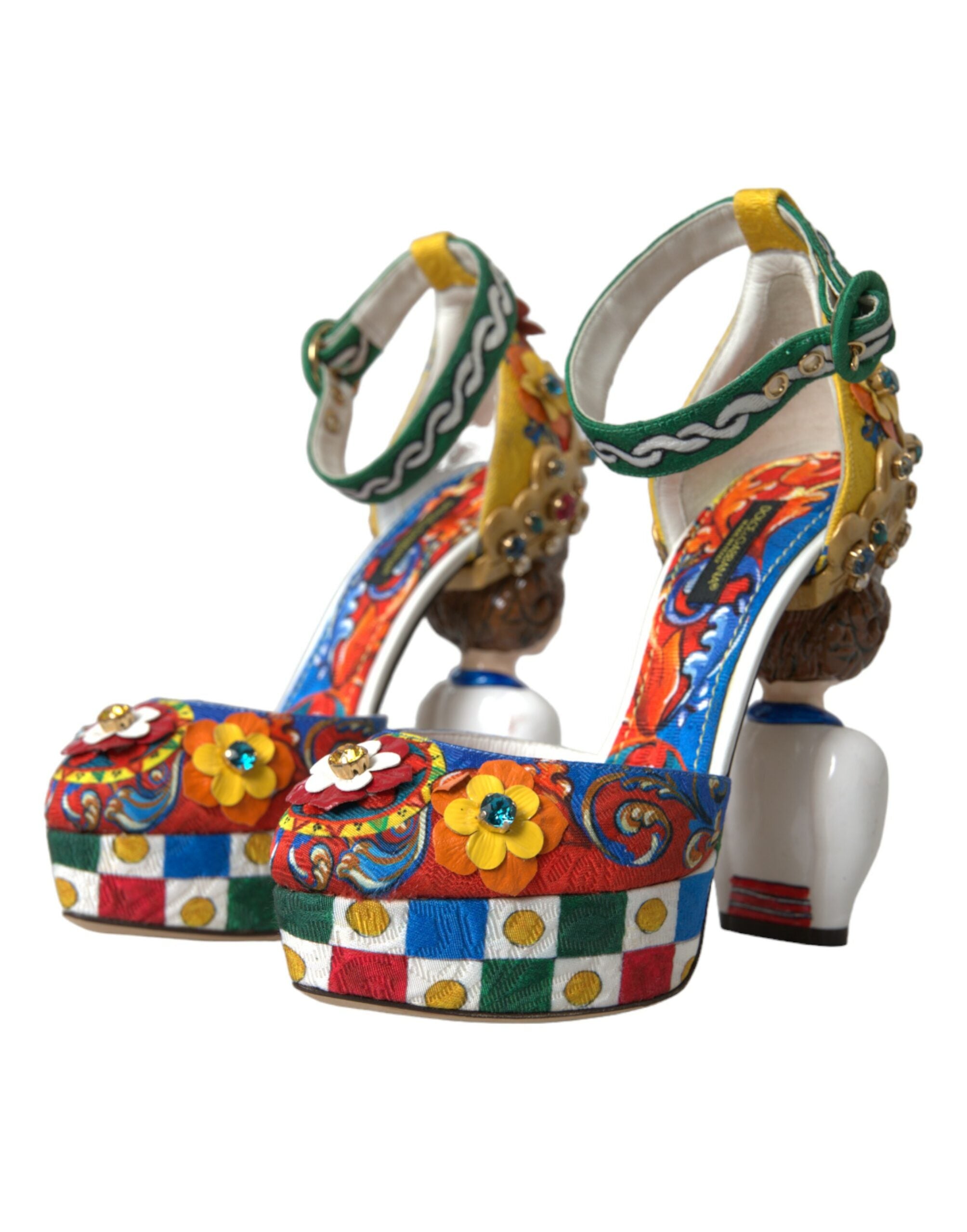 Multicolor Carretto Embellished Sandals Shoes - ventzia