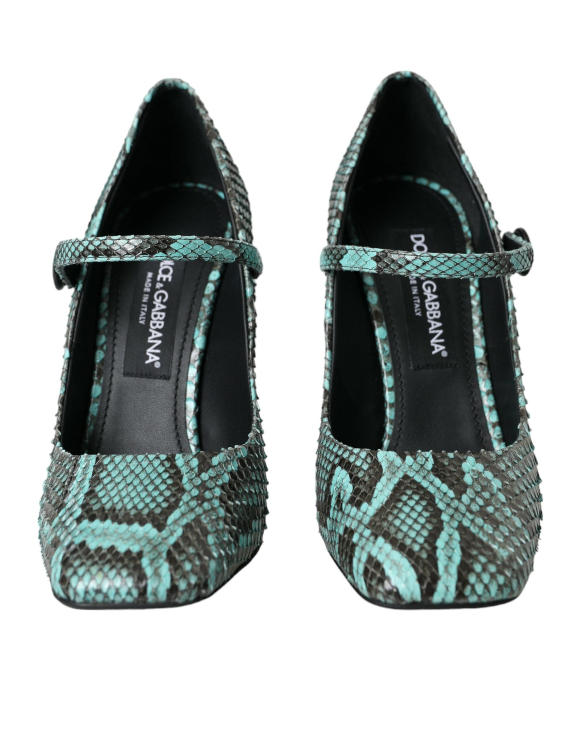 Aqua Python Leather Mary Jane Pumps Shoes - ventzia
