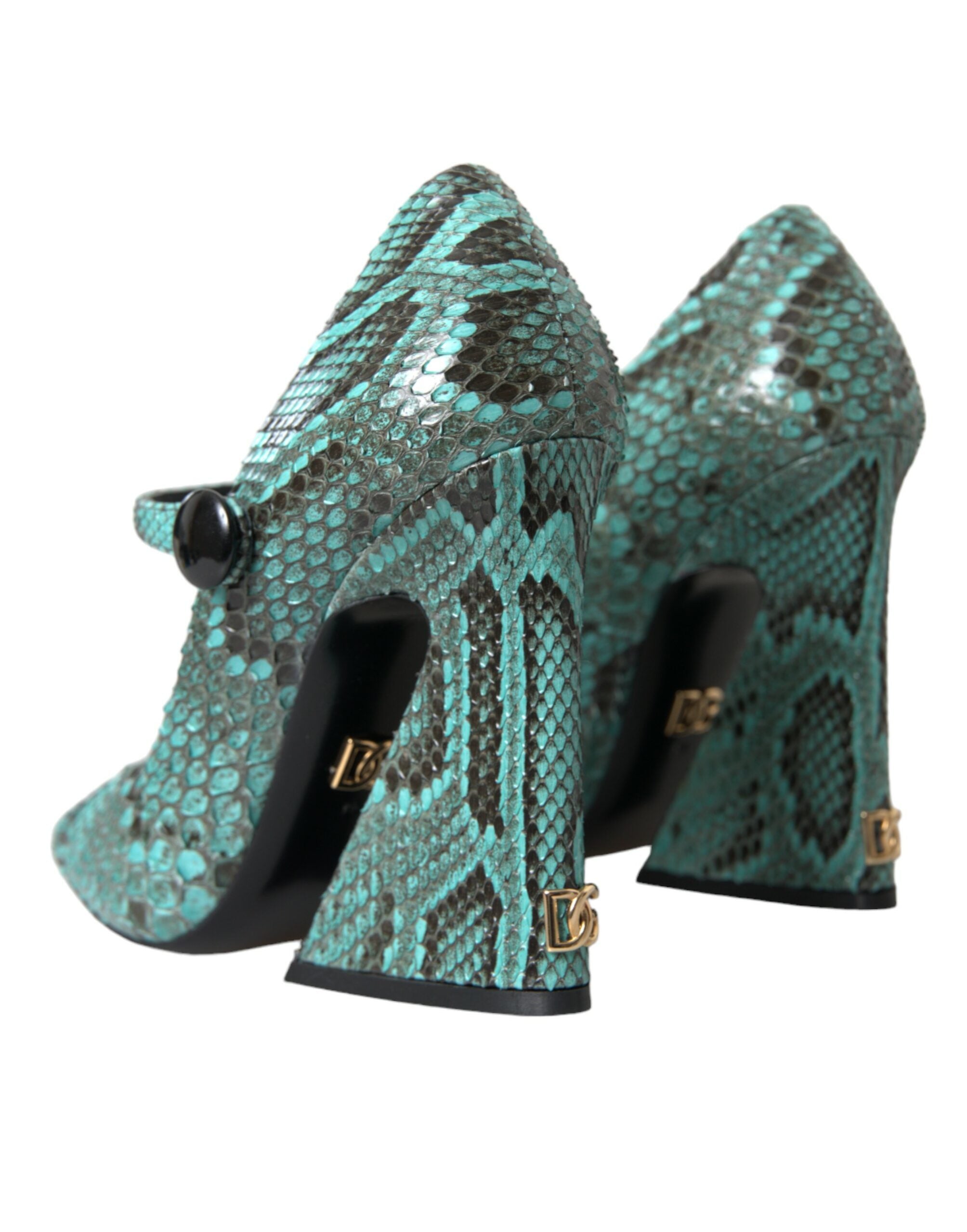 Aqua Python Leather Mary Jane Pumps Shoes - ventzia