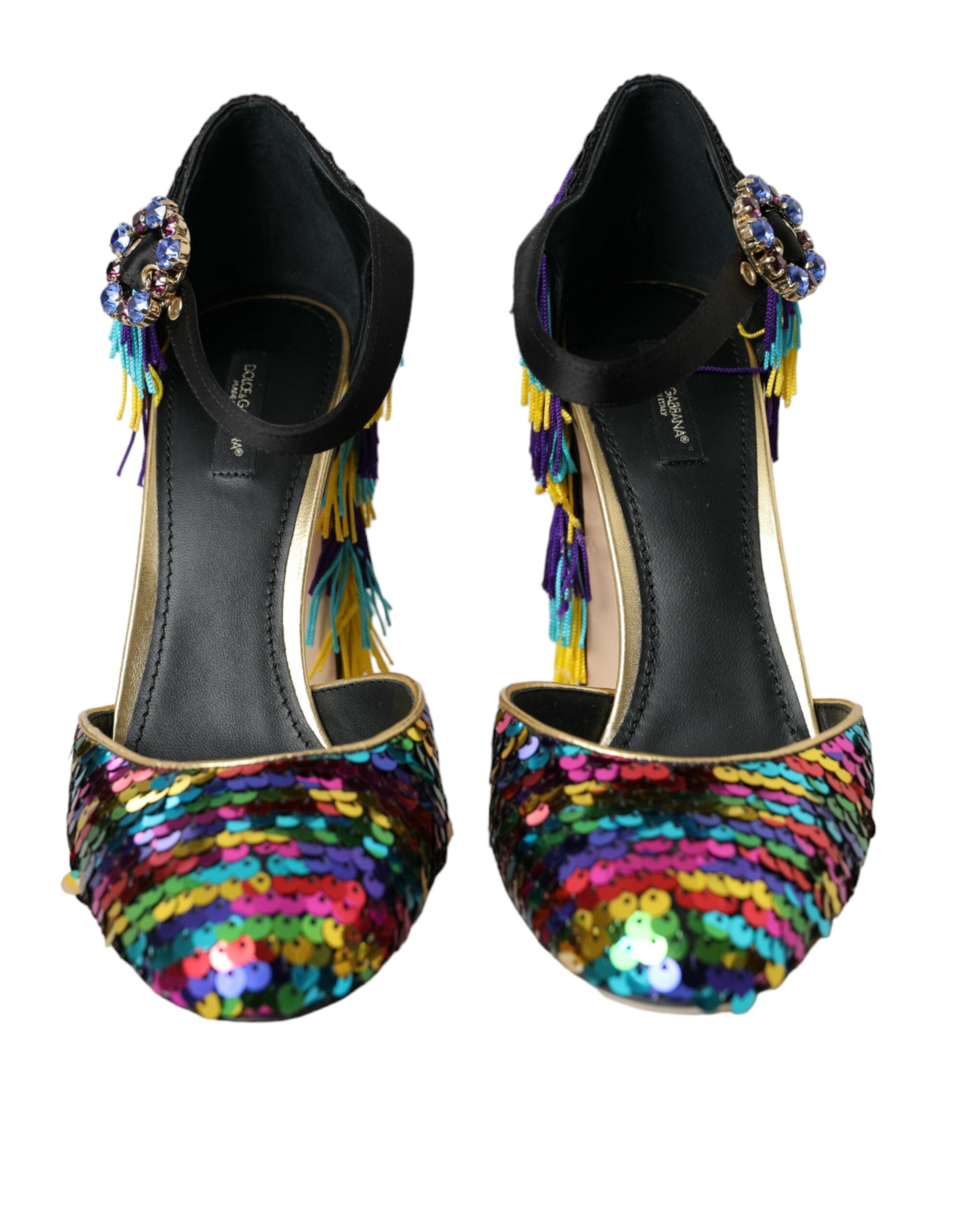 Multicolor Sequin Crystal Mary Jane Shoes - ventzia