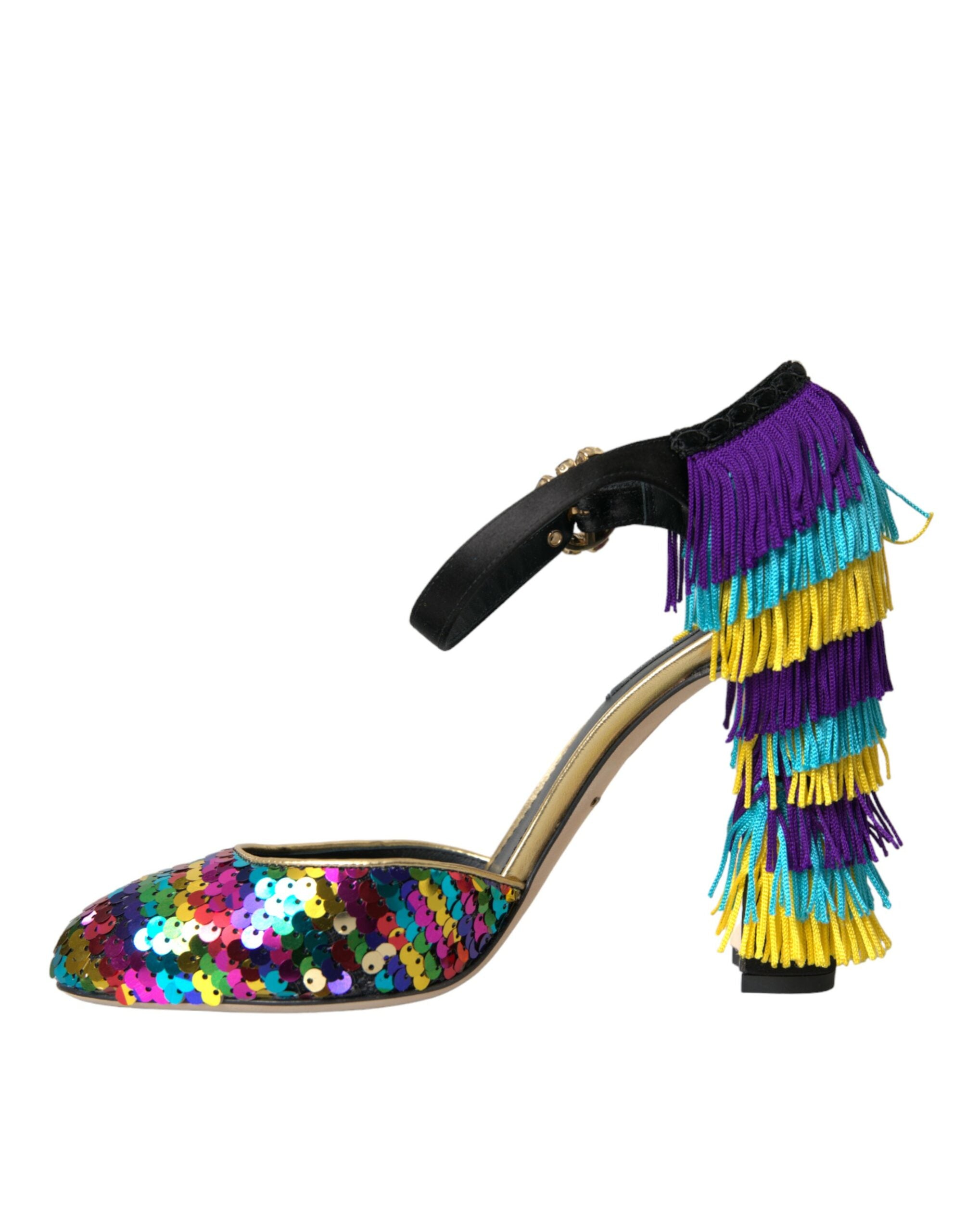 Multicolor Sequin Crystal Mary Jane Shoes - ventzia