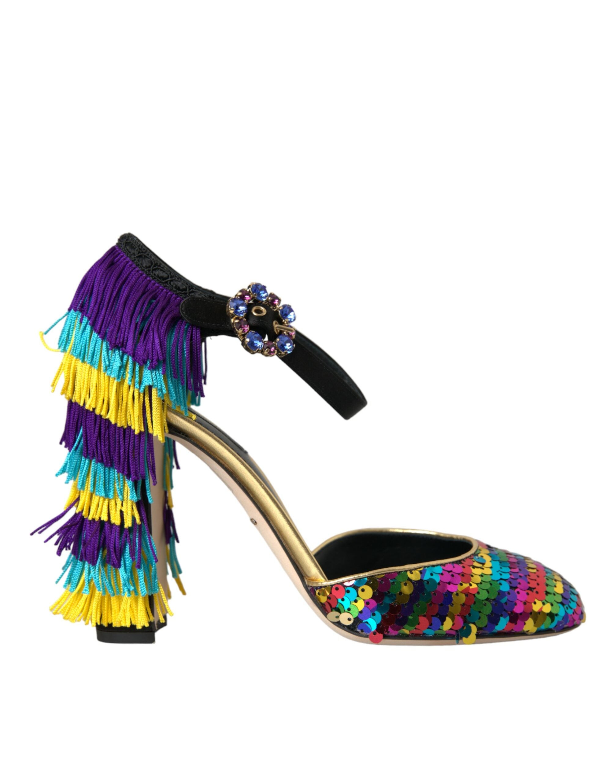 Multicolor Sequin Crystal Mary Jane Shoes - ventzia