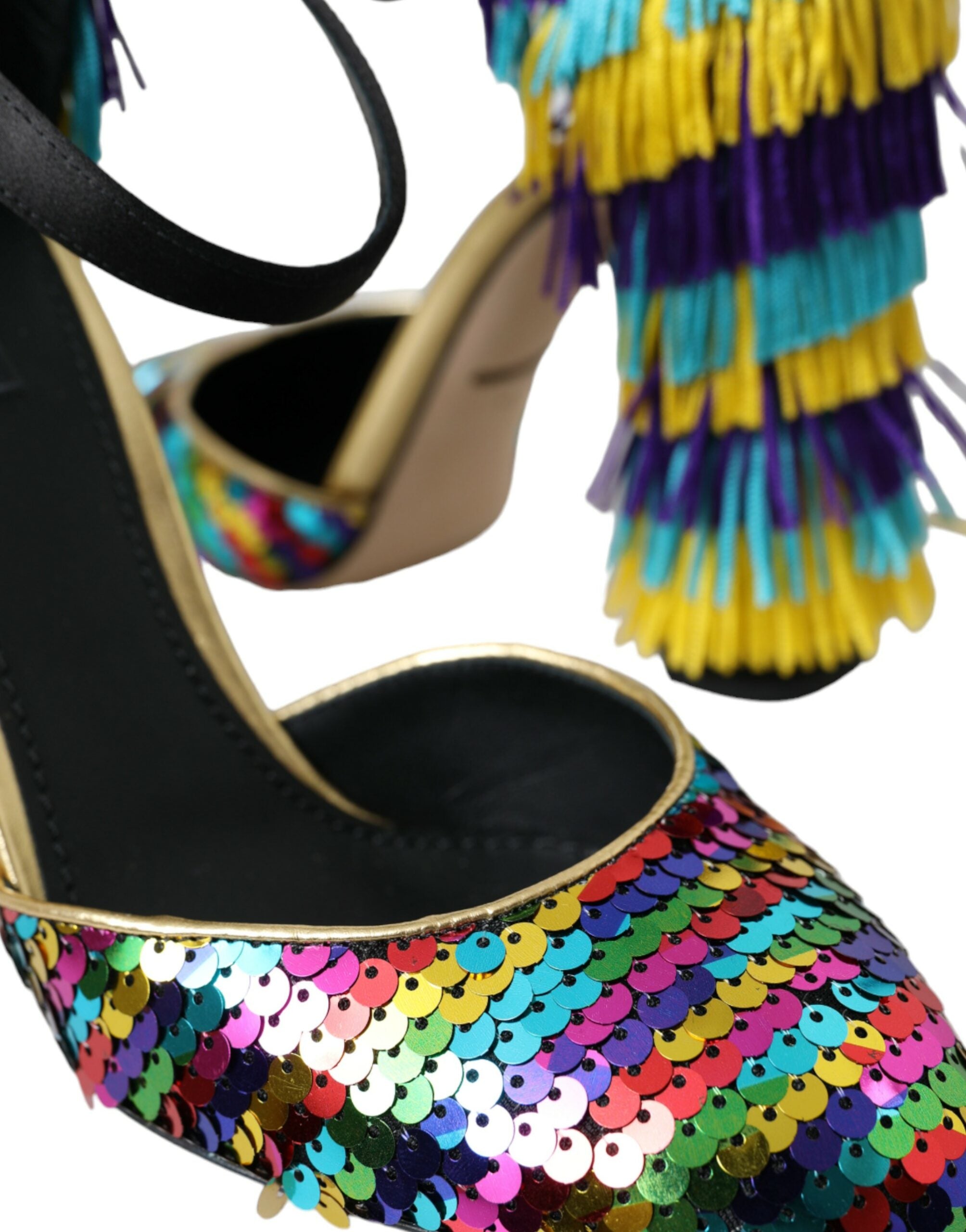 Multicolor Sequin Crystal Mary Jane Shoes - ventzia
