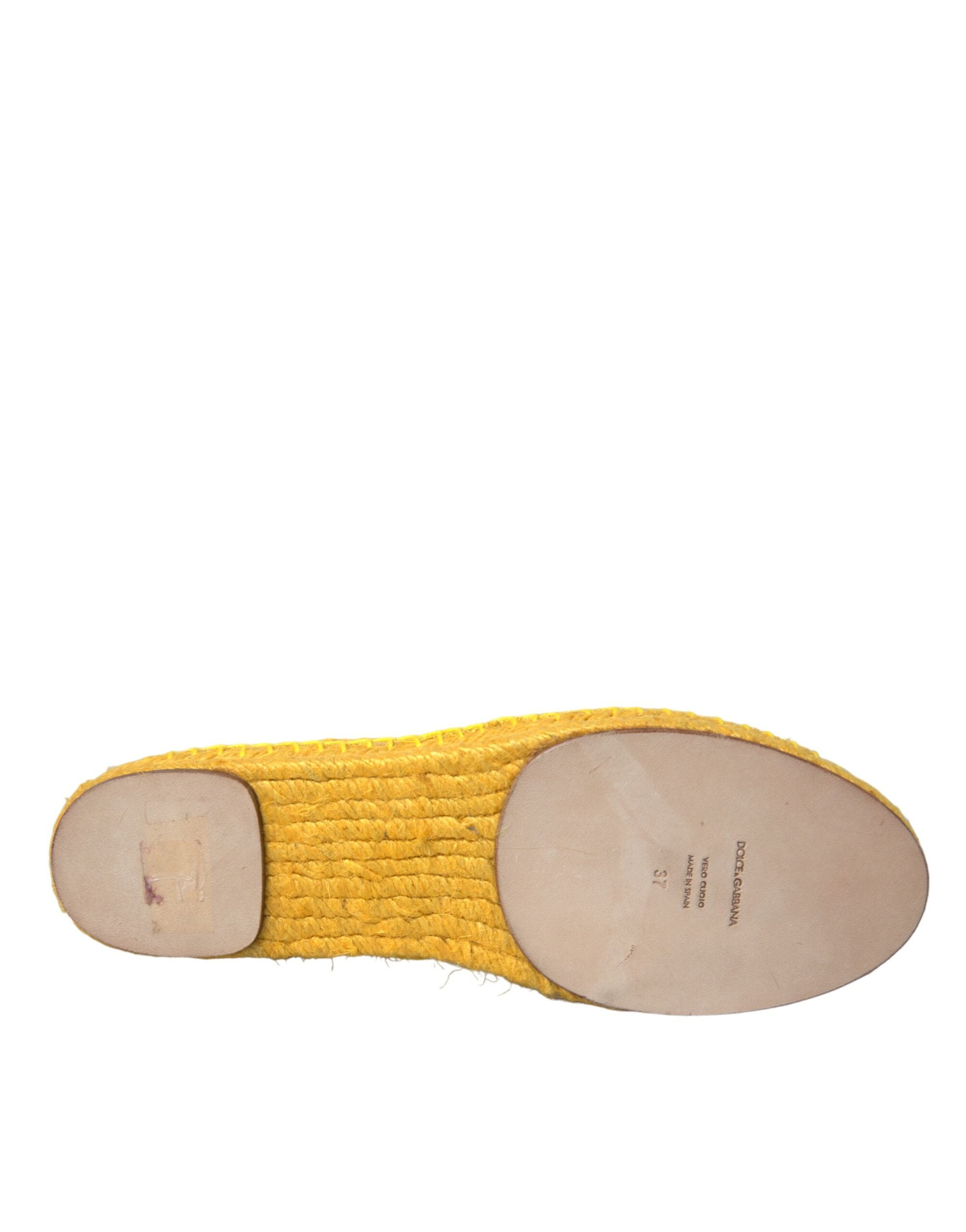 Yellow Taormina Lace Espadrille Loafers Flats Shoes - ventzia
