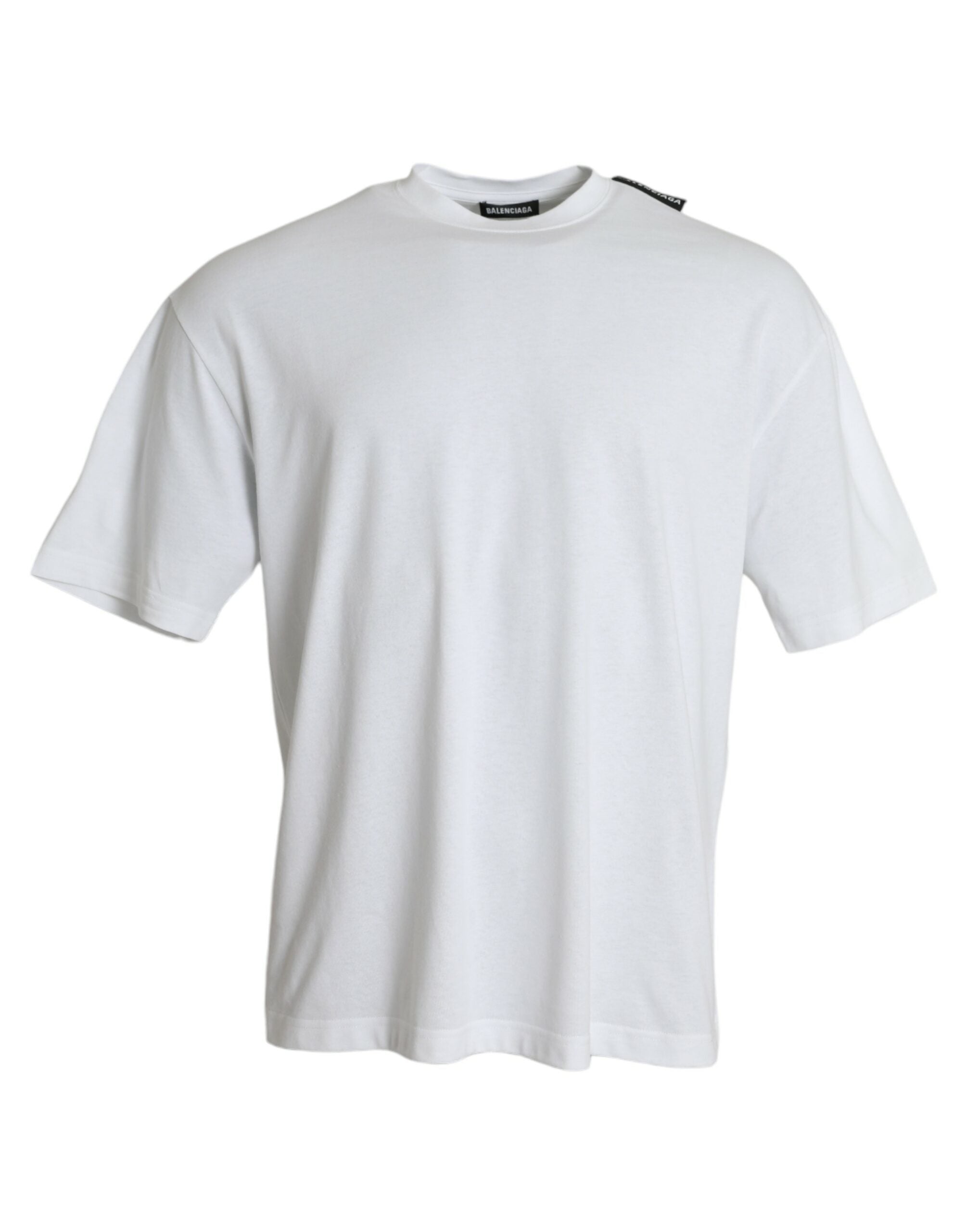 Off White Cotton Jersey Round Neck T-shirt - ventzia