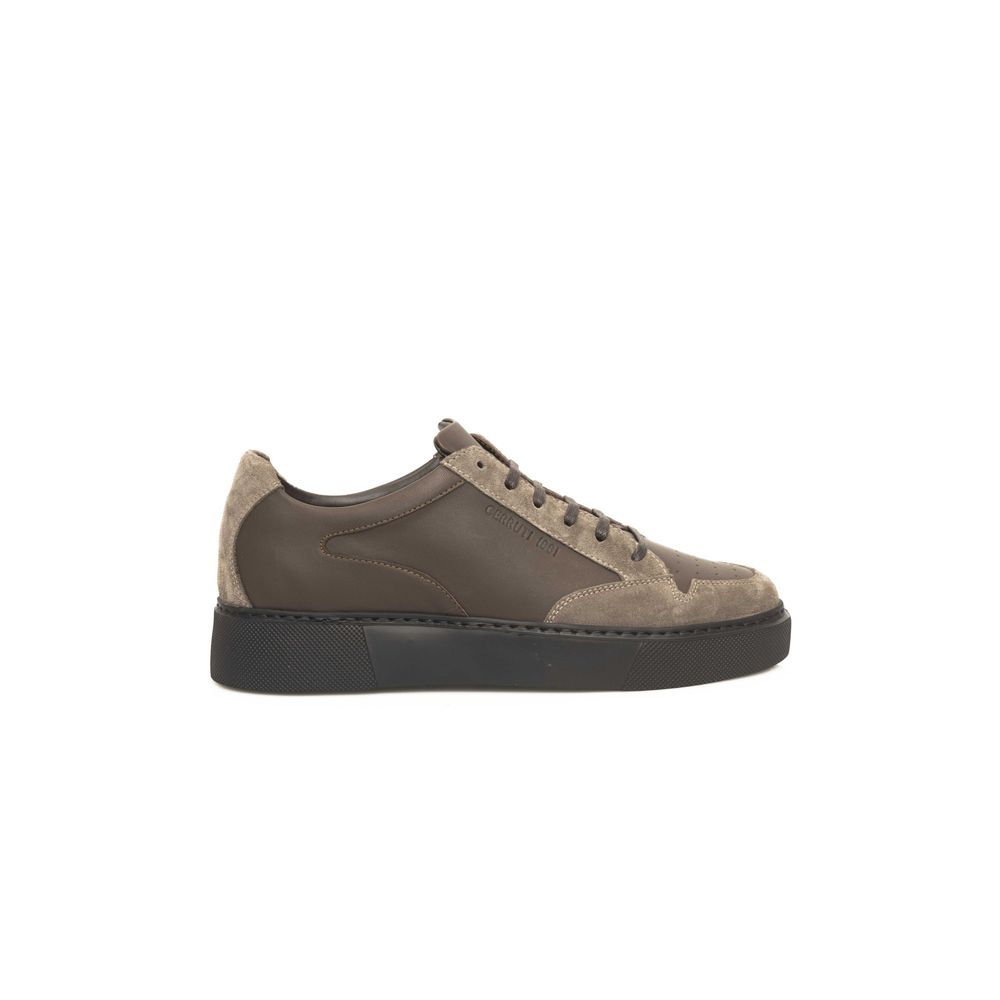 Beige Leather Men Sneaker - ventzia