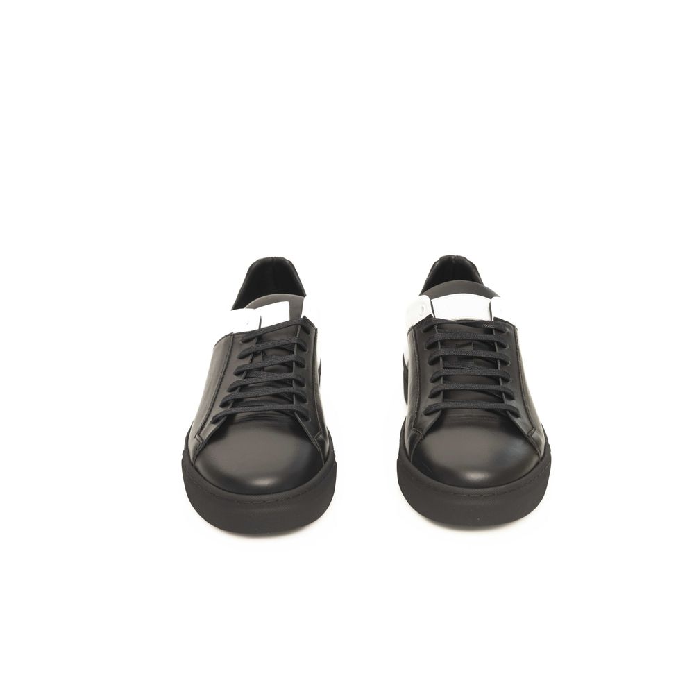 Black Cowhide Men Sneaker - ventzia