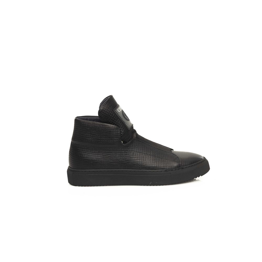 Black Calfskin Men Sneaker - ventzia