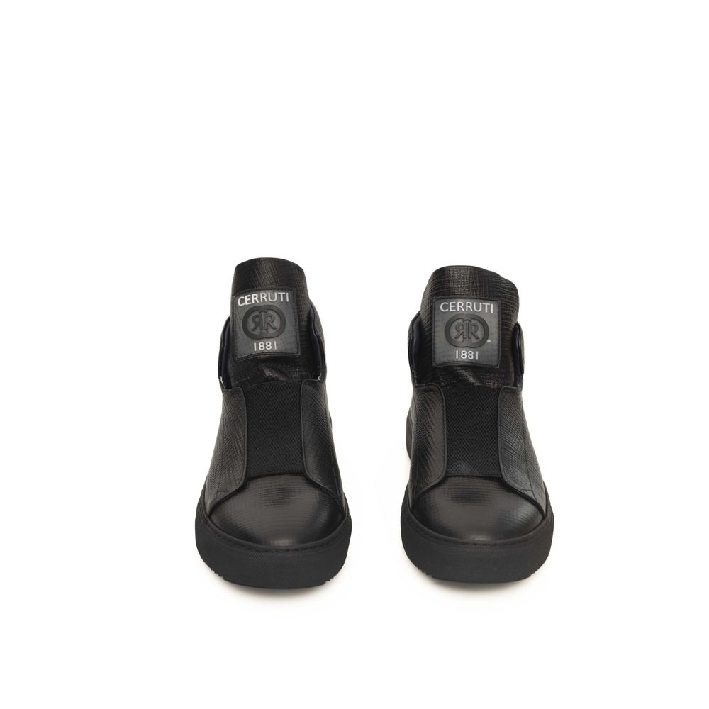 Black Calfskin Men Sneaker - ventzia