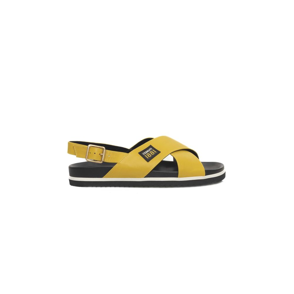 Yellow Calfskin Women Sandal - ventzia