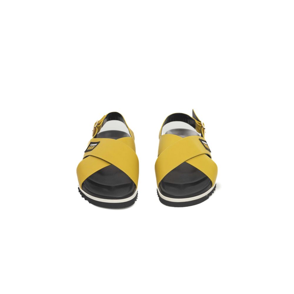 Yellow Calfskin Women Sandal - ventzia