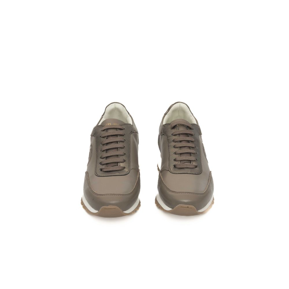 Beige Cowhide Women Sneaker - ventzia
