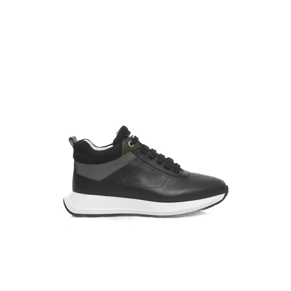 Black Cowhide Women Sneaker