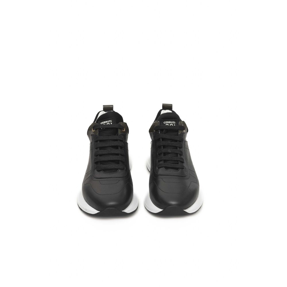 Black Cowhide Women Sneaker