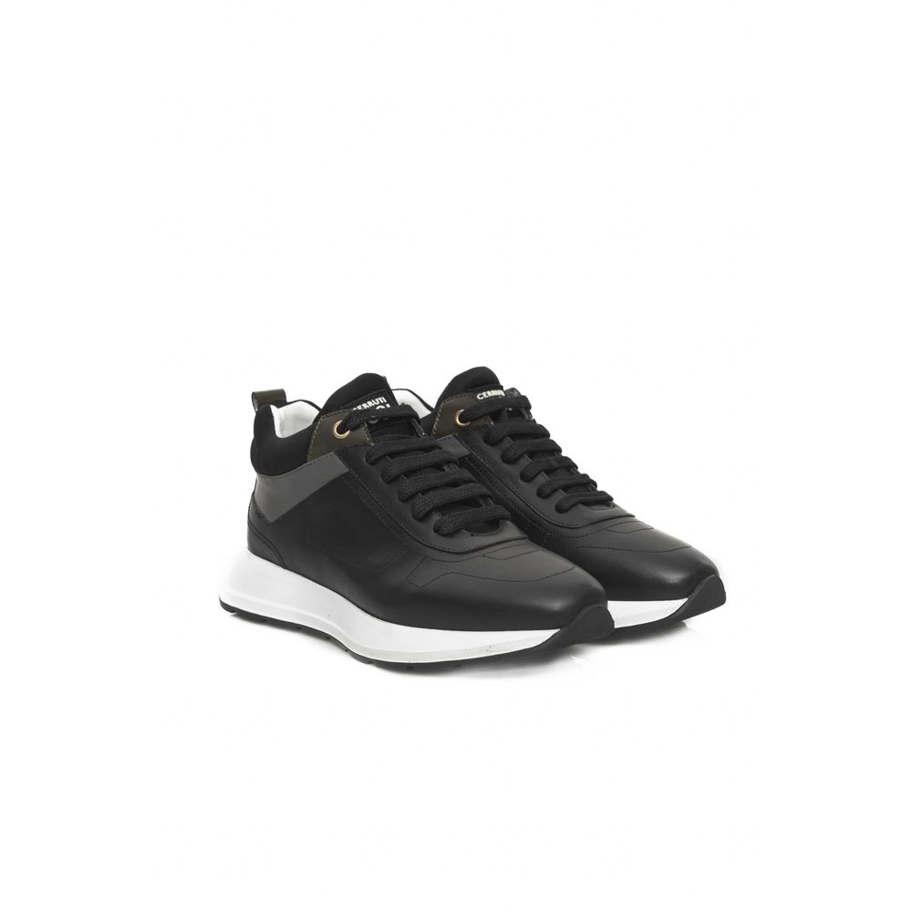 Black Cowhide Women Sneaker