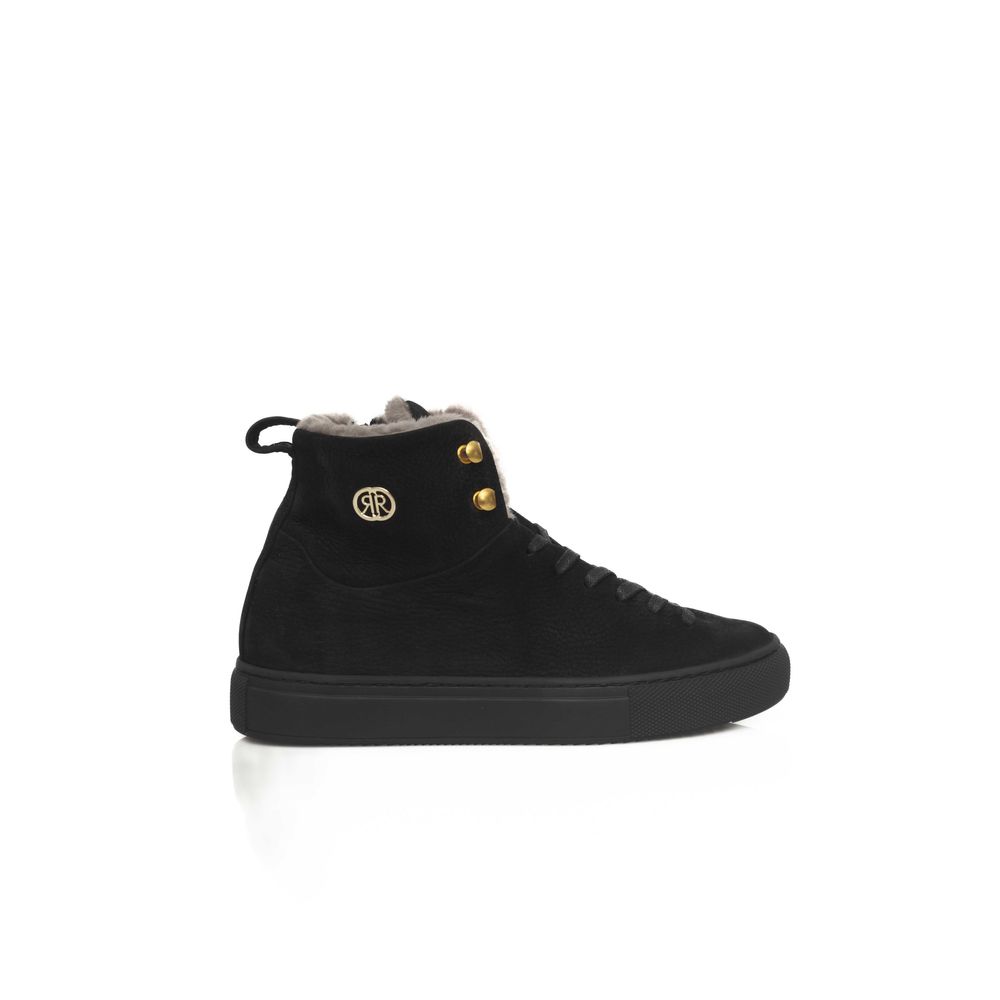Black Cowhide Women Sneaker - ventzia