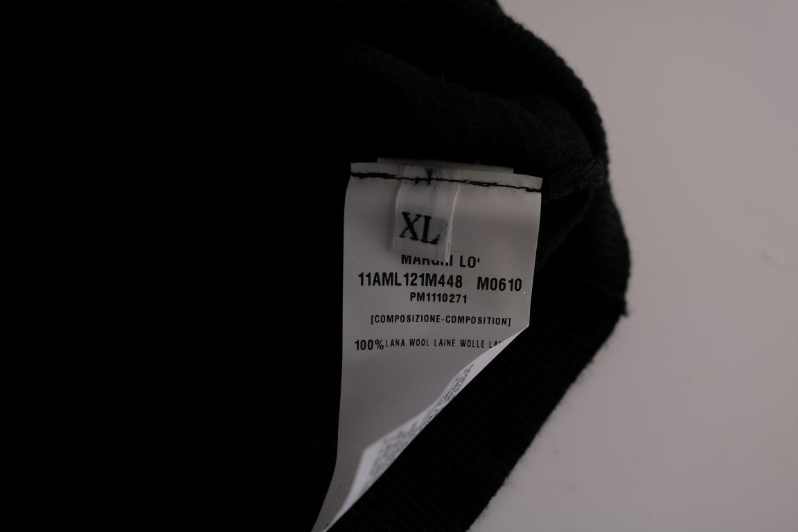 Elegant Black Wool Cardigan Sweater - ventzia