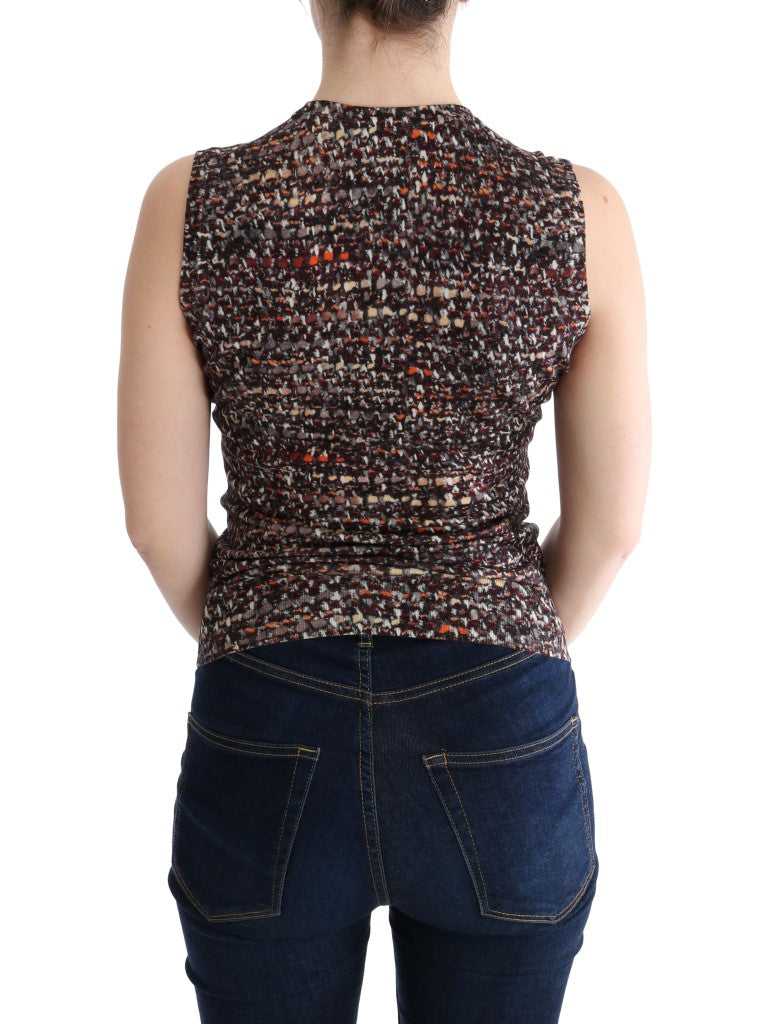 Sleeveless Multicolor Knit Wool Top - ventzia