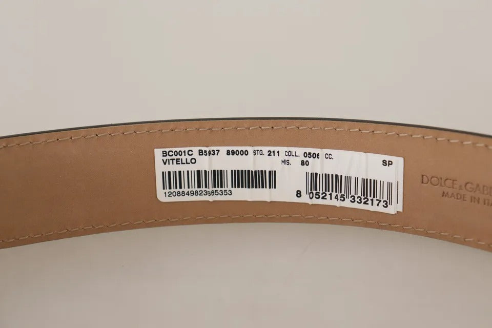 Black Leather Gold Metal Logo Engraved Buckle Belt - ventzia