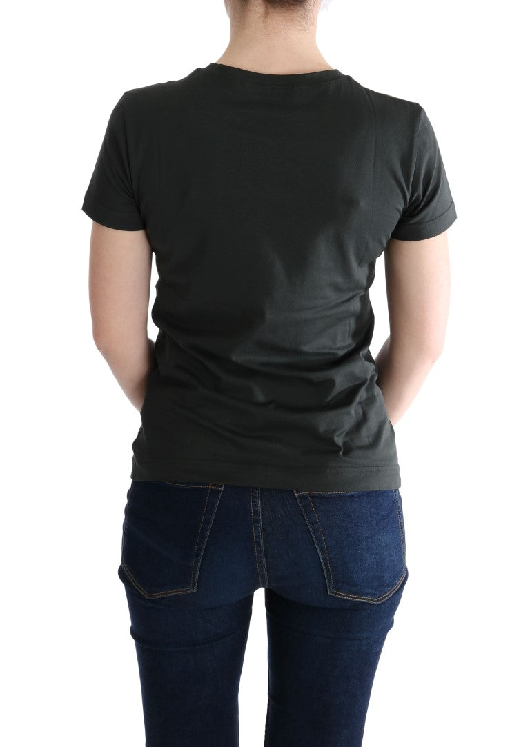 Emerald Green Cotton Tee with 2017 Print - ventzia