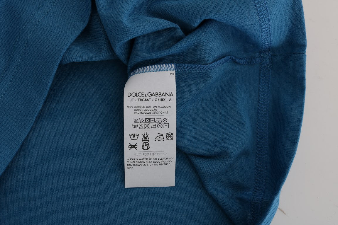 Chic Blue Cotton Tee with 2017 Print - ventzia
