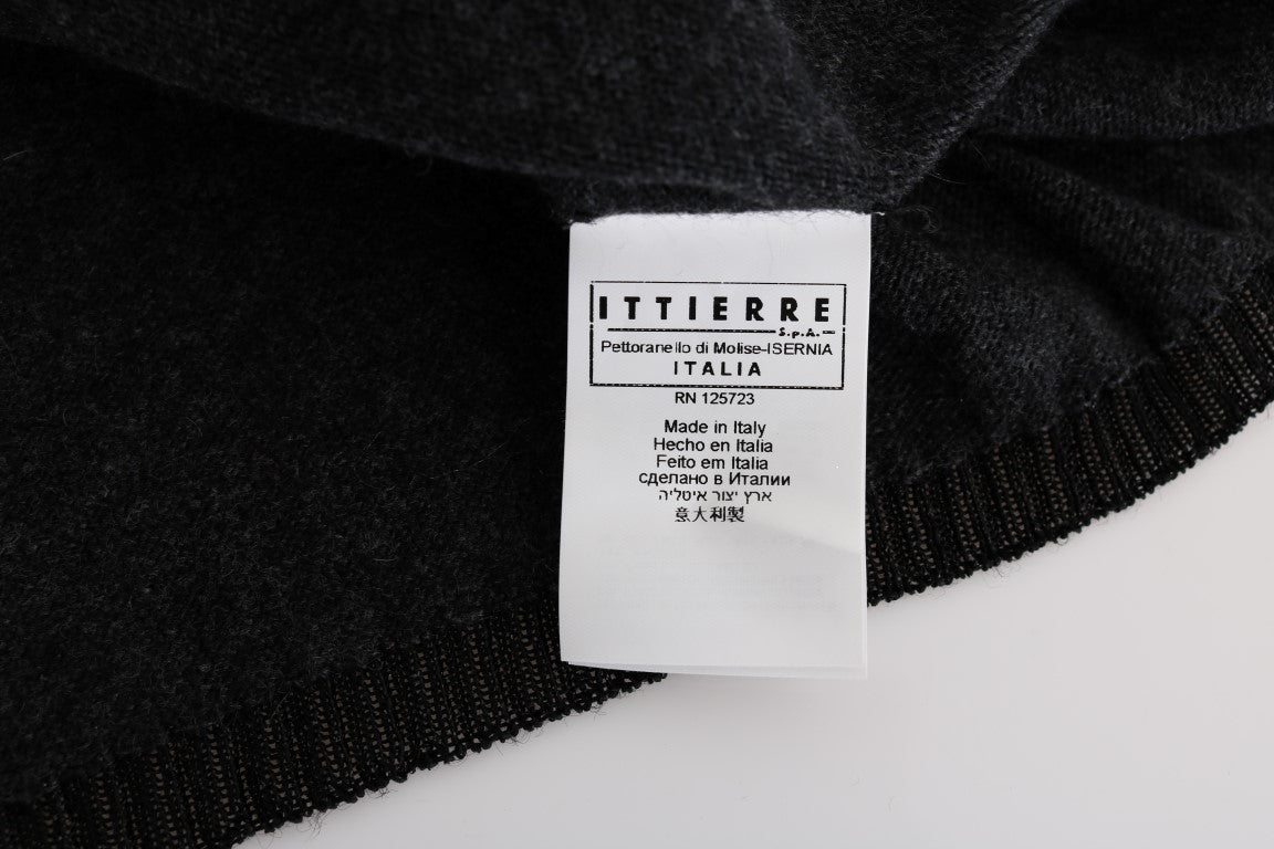 Elegant Gray Crewneck Sweater - ventzia