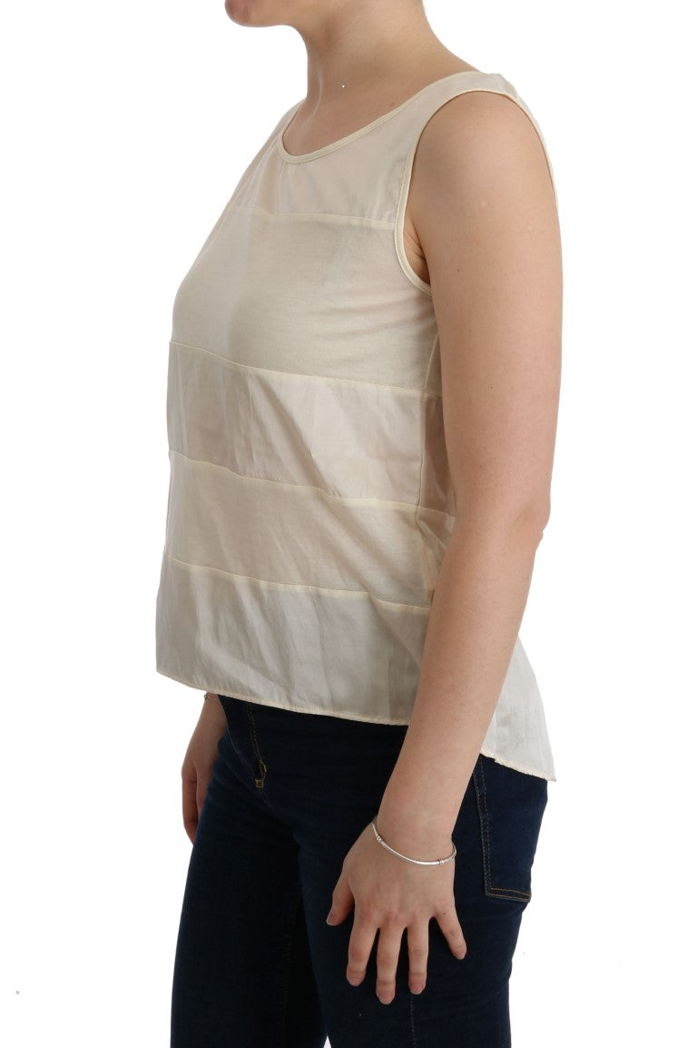 Beige Sleeveless Modal Top - Elevated Basics - ventzia